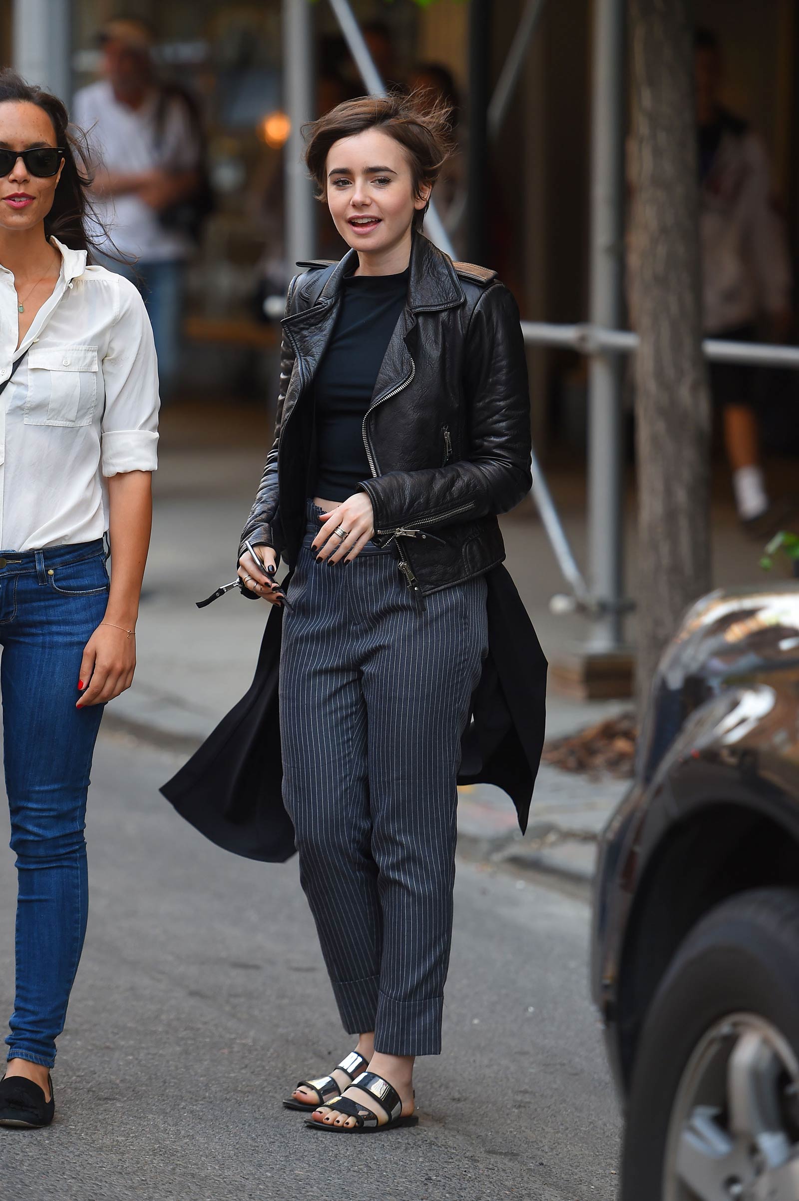 Lily Collins Out in New York City