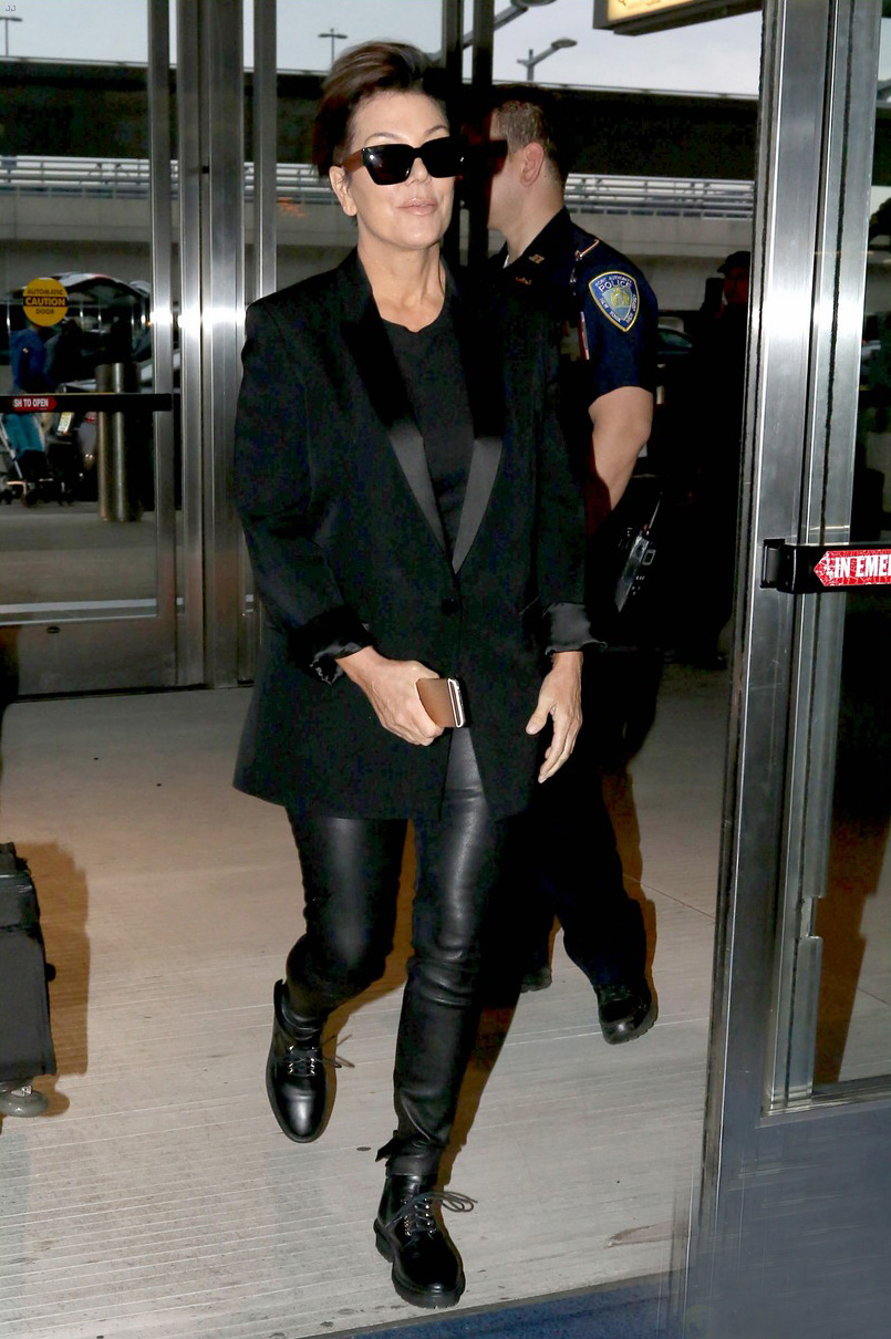 Kris Jenner arrives at JFK Airport for her departing flight