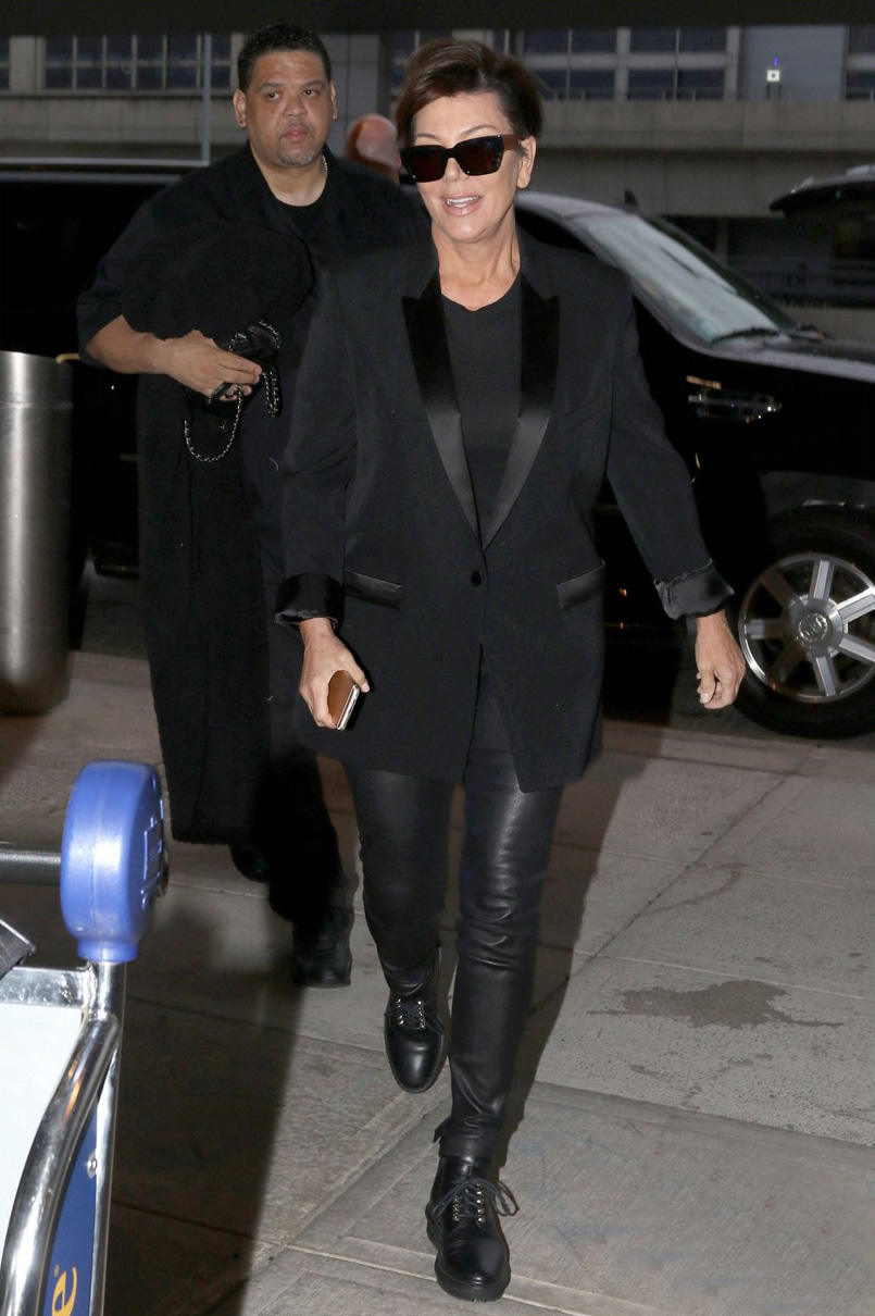 Kris Jenner arrives at JFK Airport for her departing flight