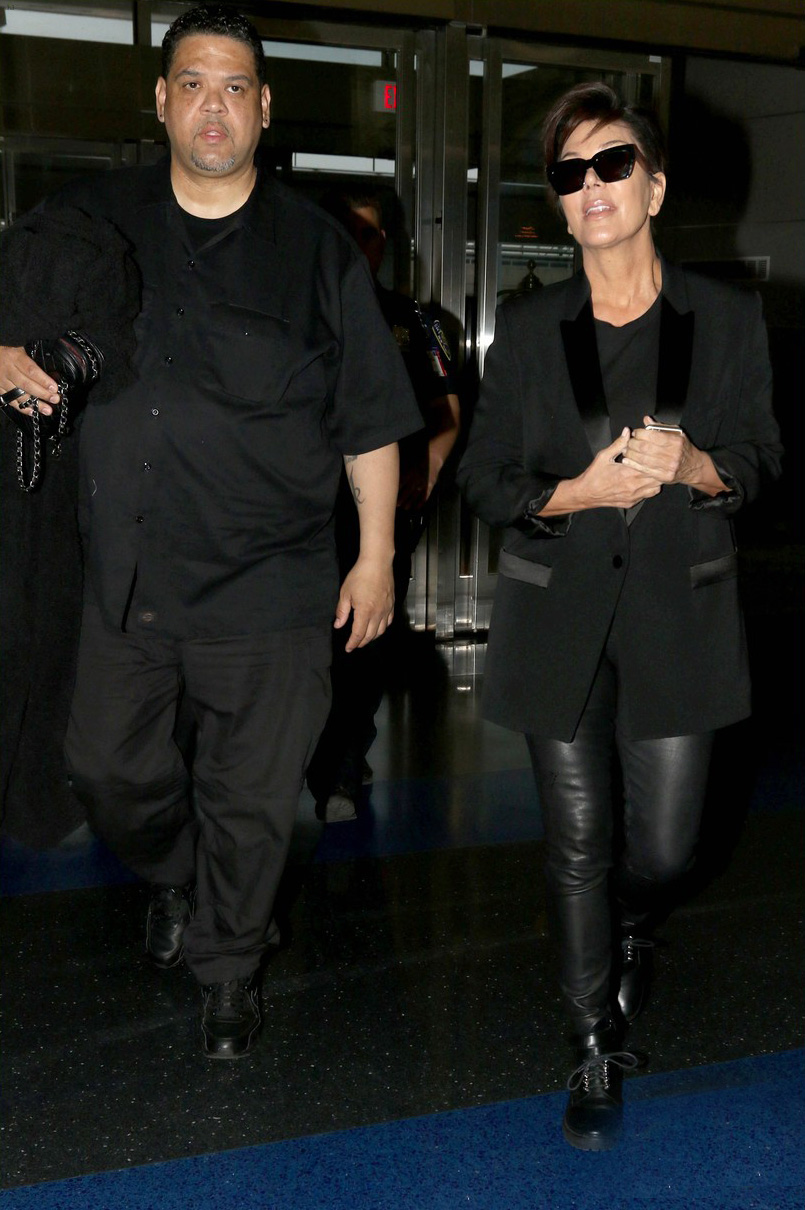 Kris Jenner arrives at JFK Airport for her departing flight