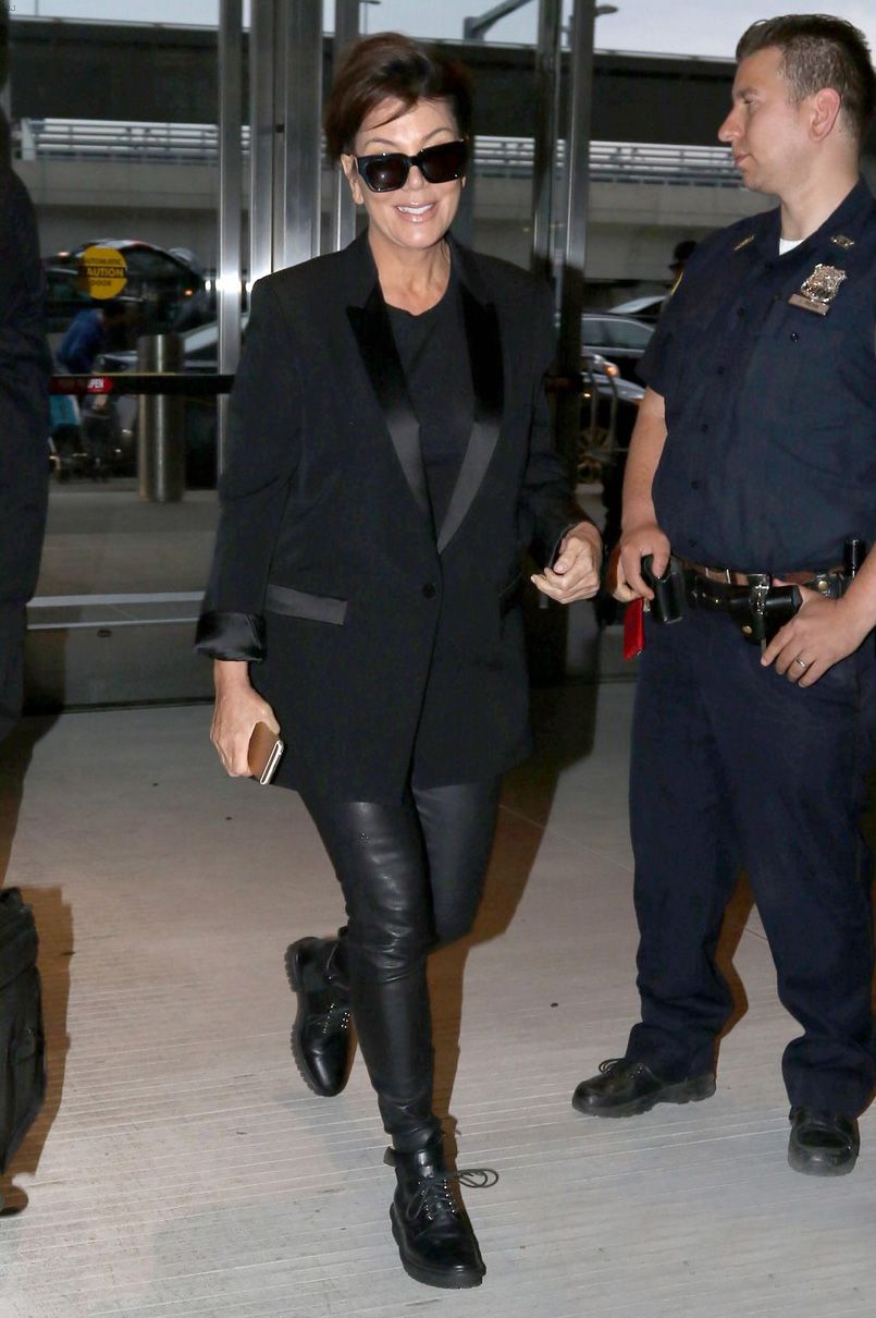 Kris Jenner arrives at JFK Airport for her departing flight