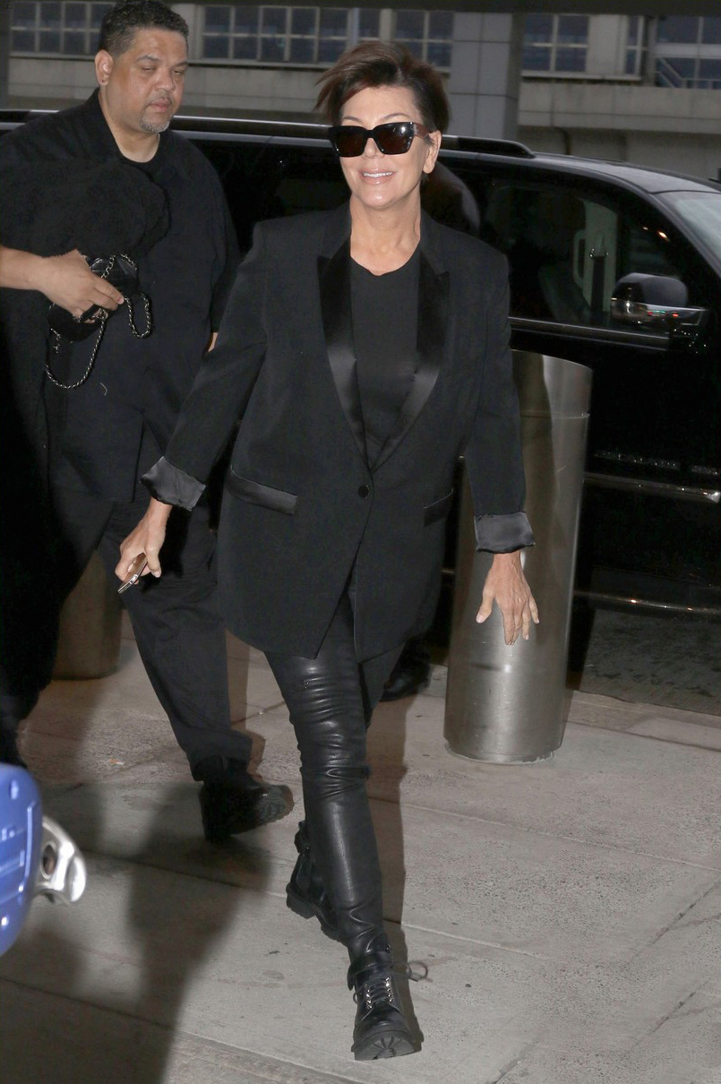 Kris Jenner arrives at JFK Airport for her departing flight