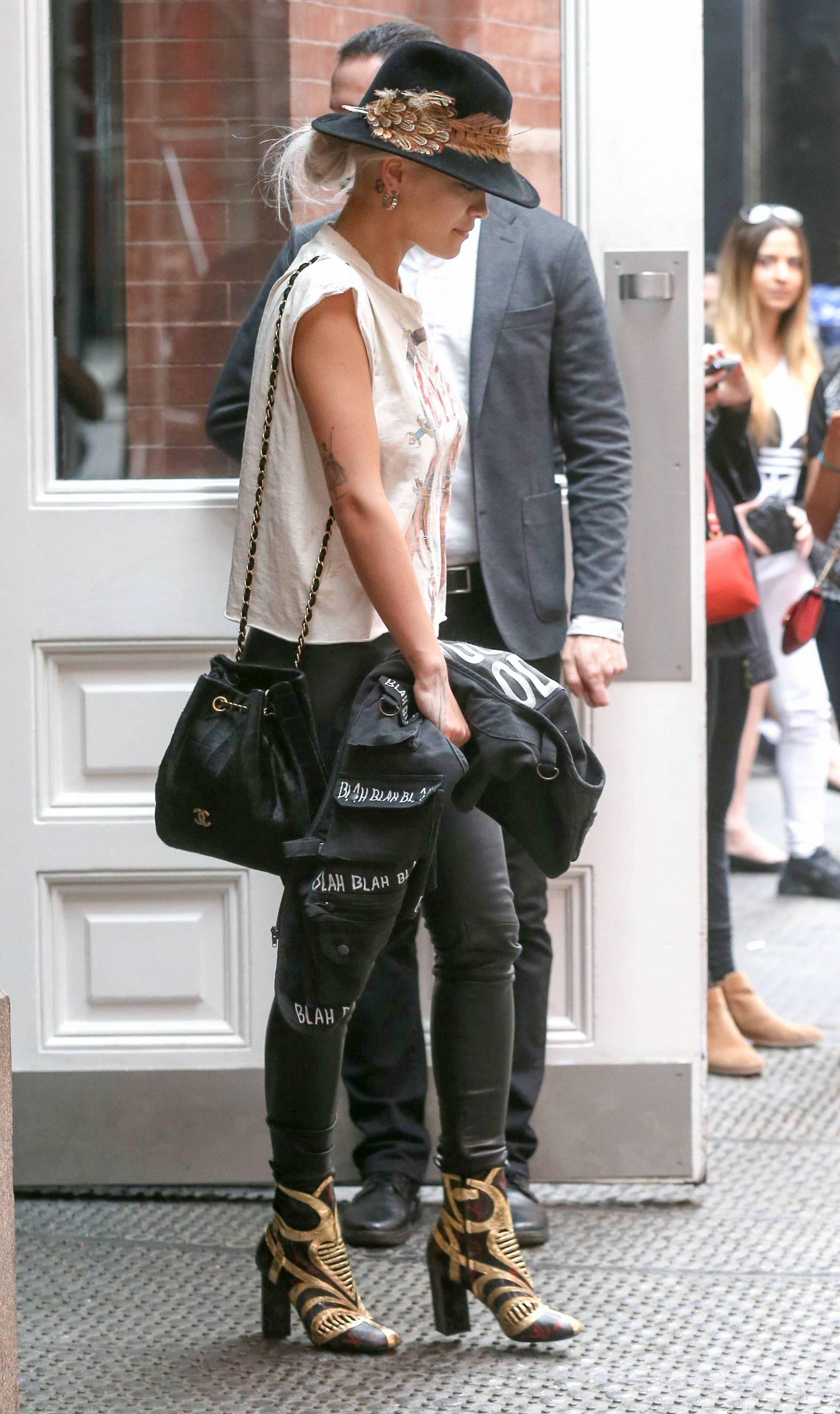 Rita Ora leaving her hotel in New York