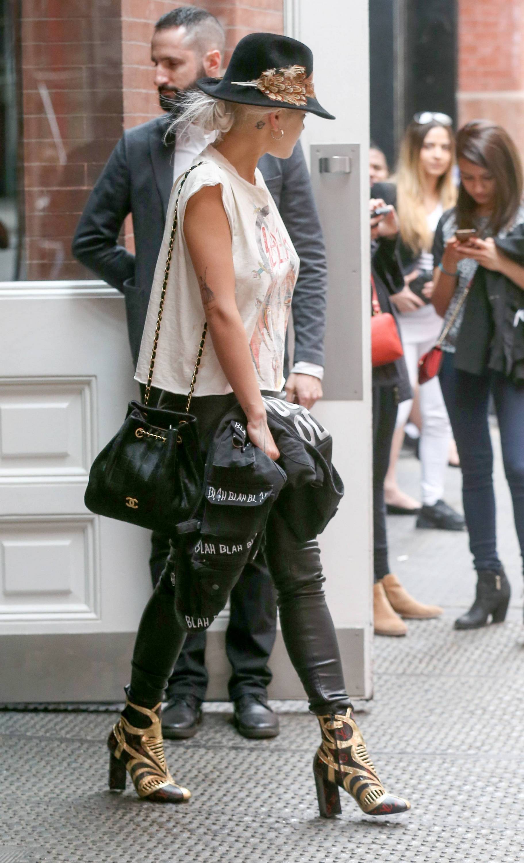 Rita Ora leaving her hotel in New York