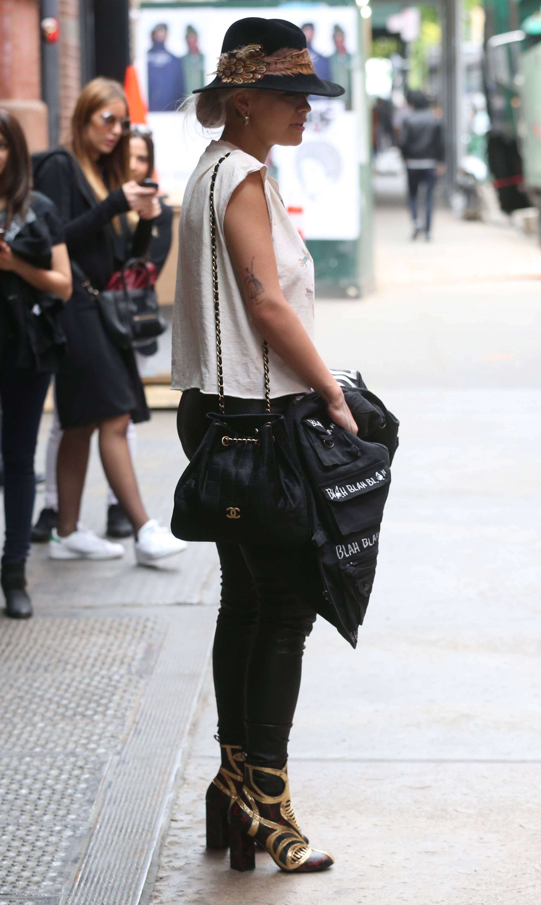Rita Ora leaving her hotel in New York