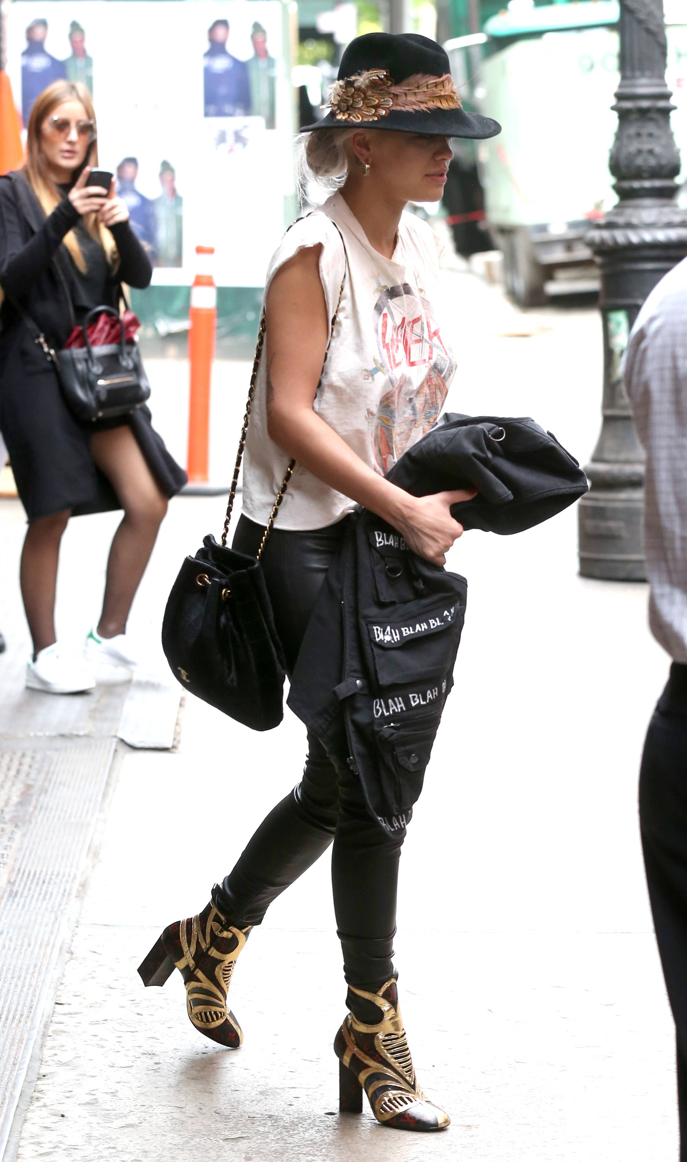 Rita Ora leaving her hotel in New York