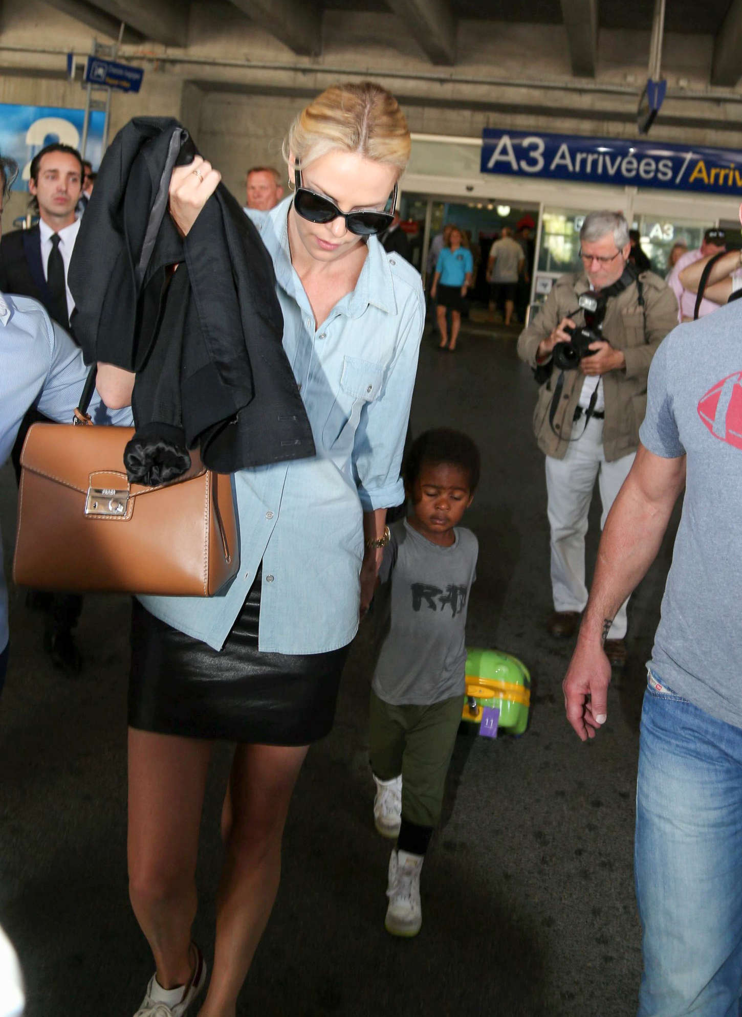 Charlize Theron arriving at her hotel in NYC