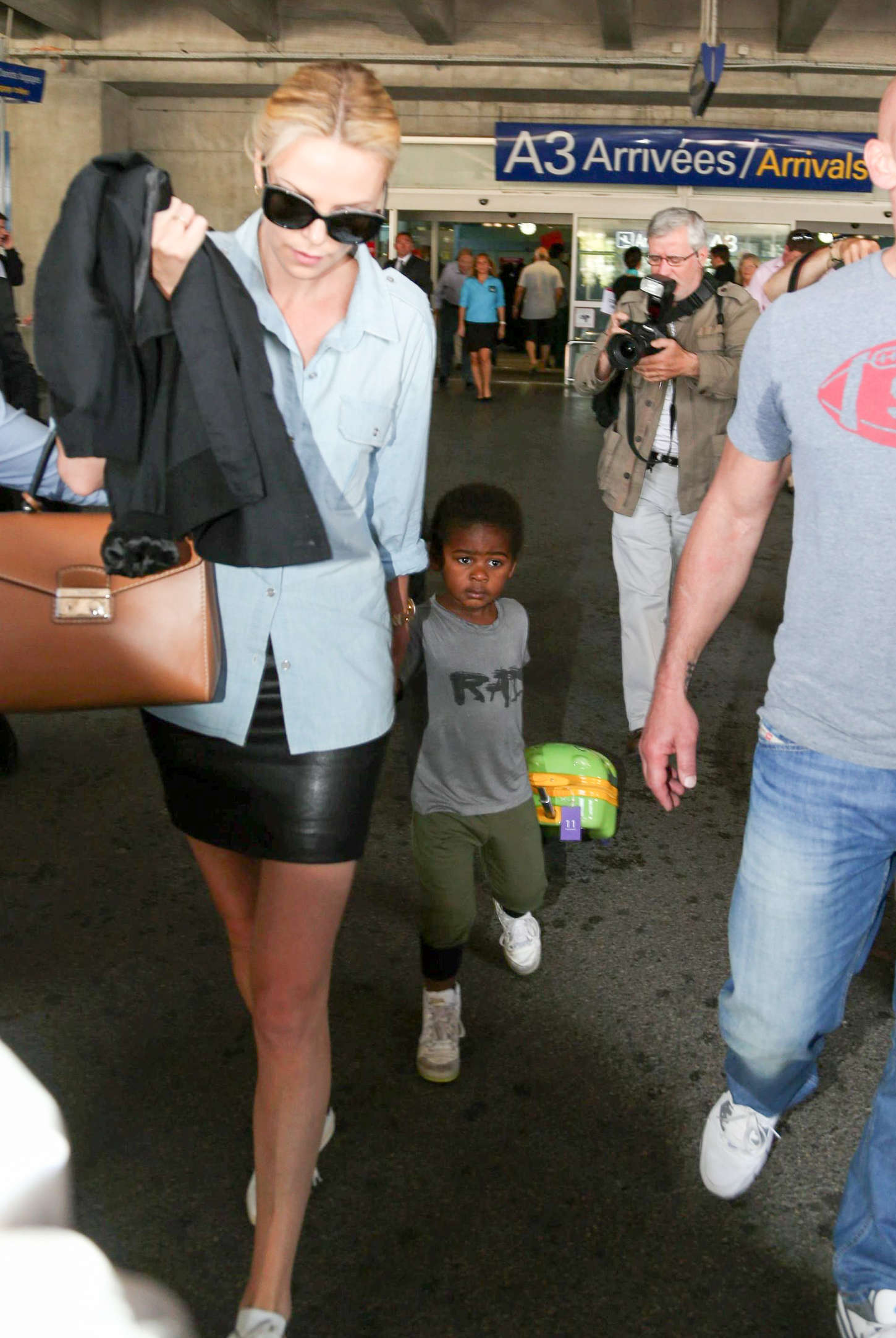 Charlize Theron arriving at her hotel in NYC