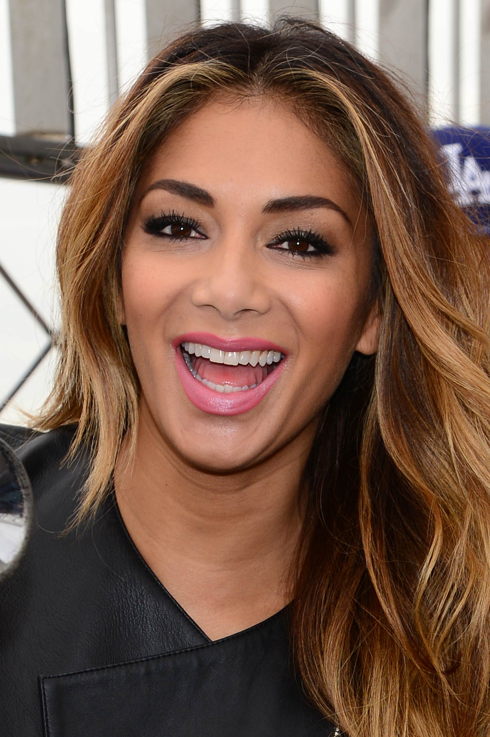 Nicole Scherzinger at Empire State Building celebrating Red Nose Day