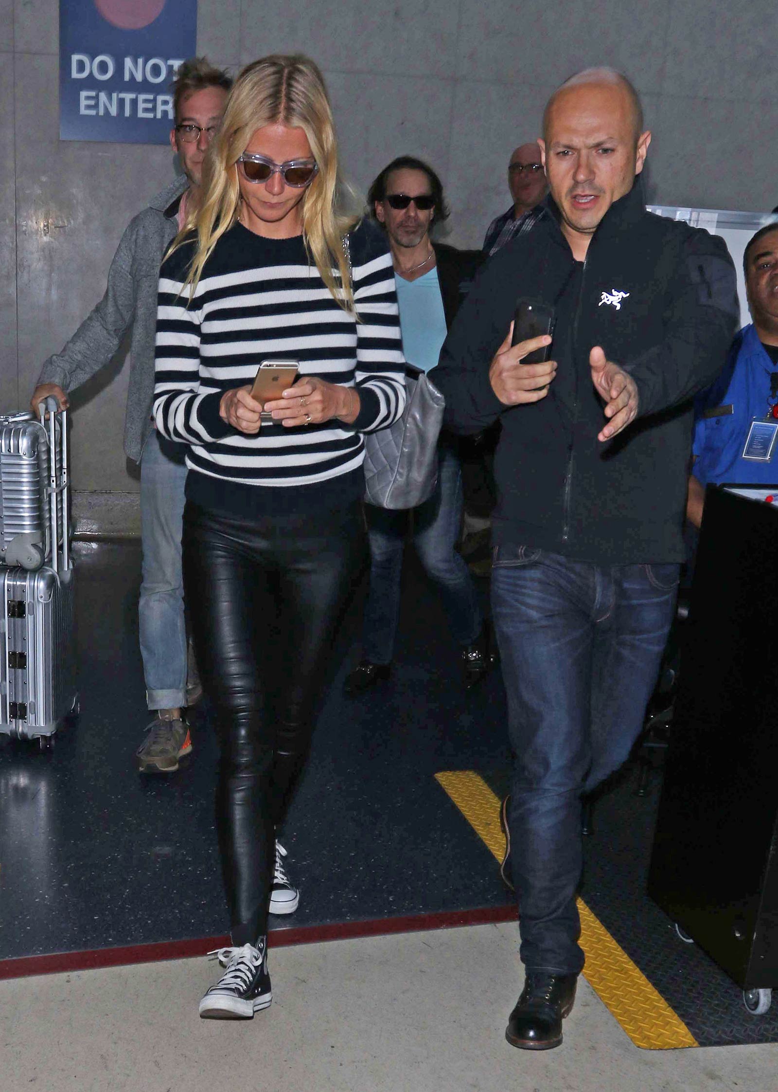 Gwyneth Paltrow arriving on a flight at LAX Airport