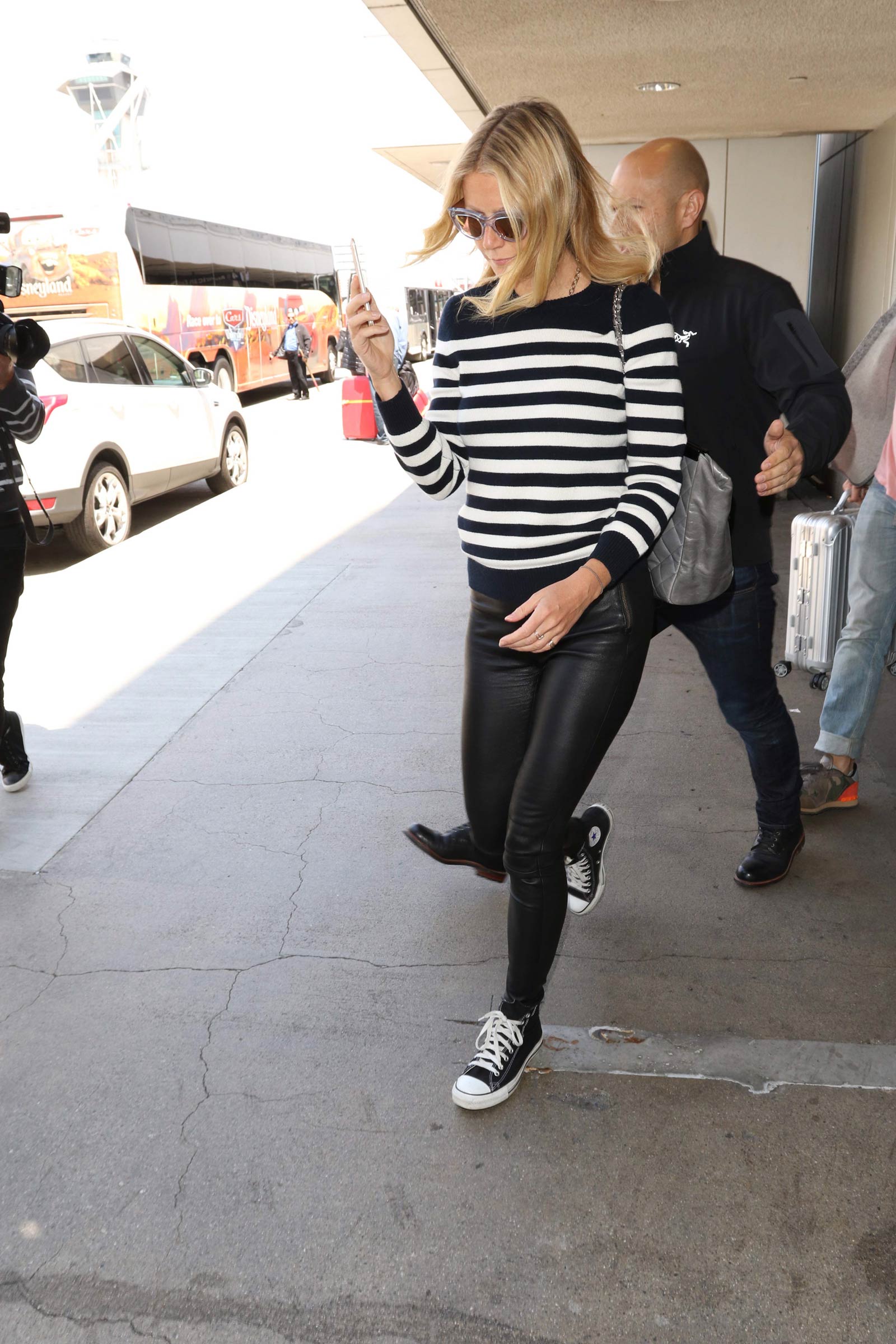 Gwyneth Paltrow arriving on a flight at LAX Airport