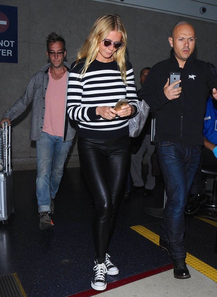 Gwyneth Paltrow arriving on a flight at LAX Airport