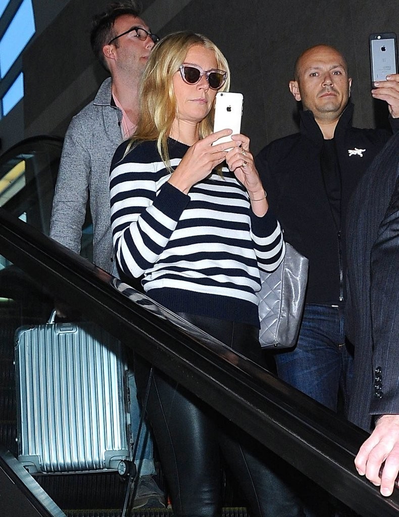 Gwyneth Paltrow arriving on a flight at LAX Airport