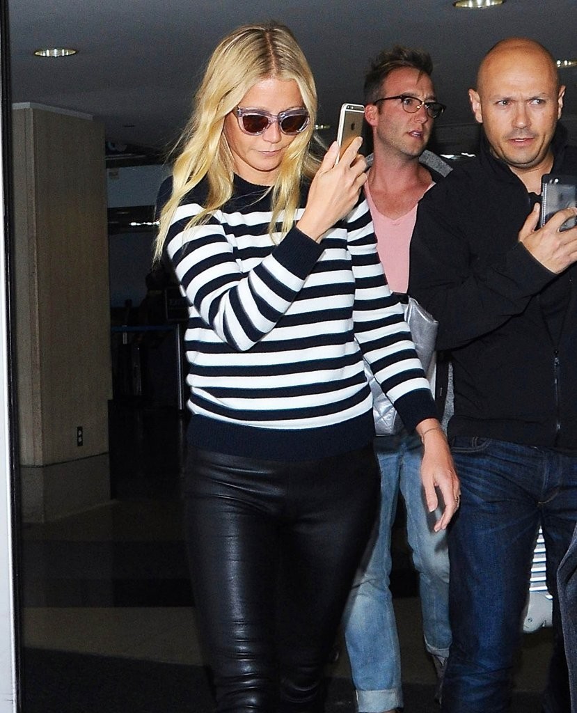 Gwyneth Paltrow arriving on a flight at LAX Airport