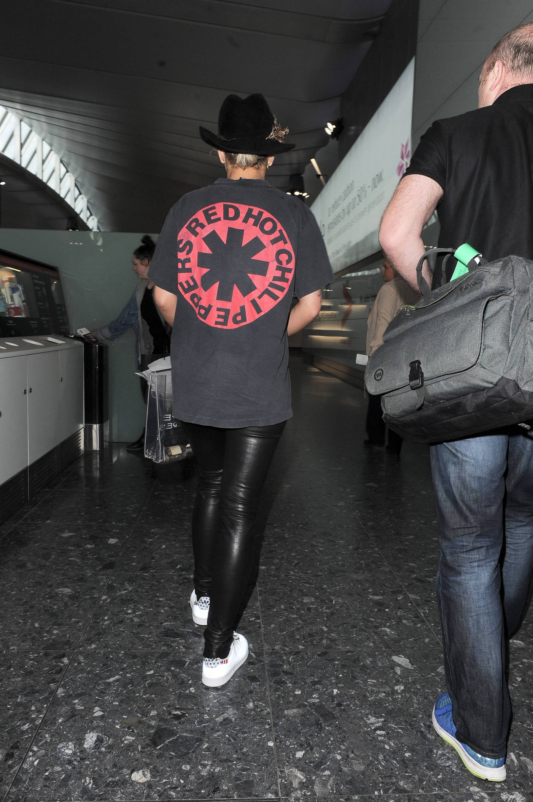 Rita Ora arriving at Heathrow airport