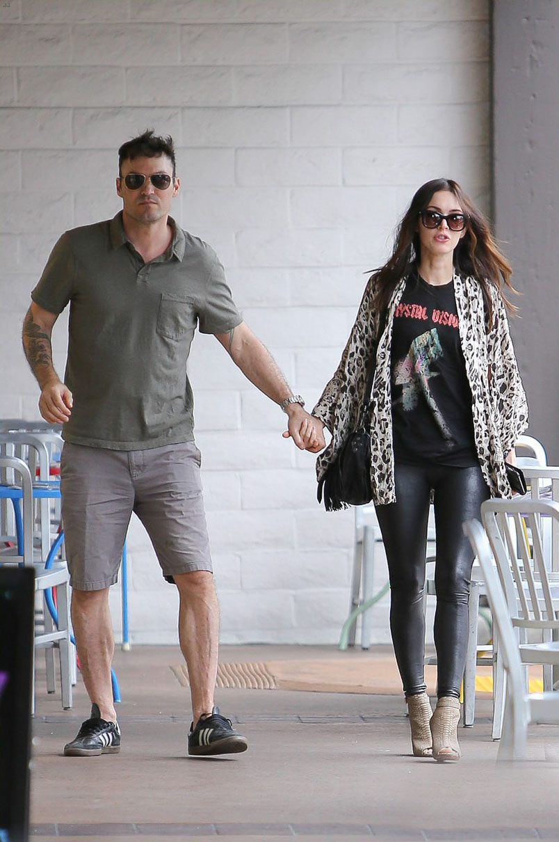 Megan Fox and her husband enjoying a lunch date