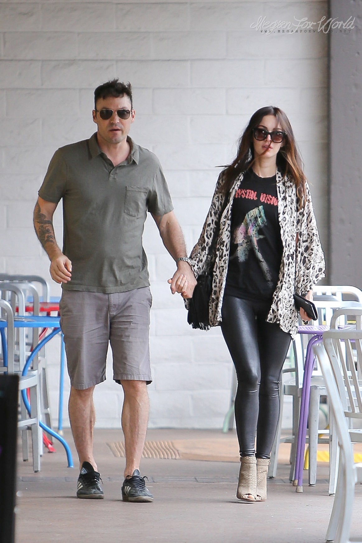 Megan Fox and her husband enjoying a lunch date