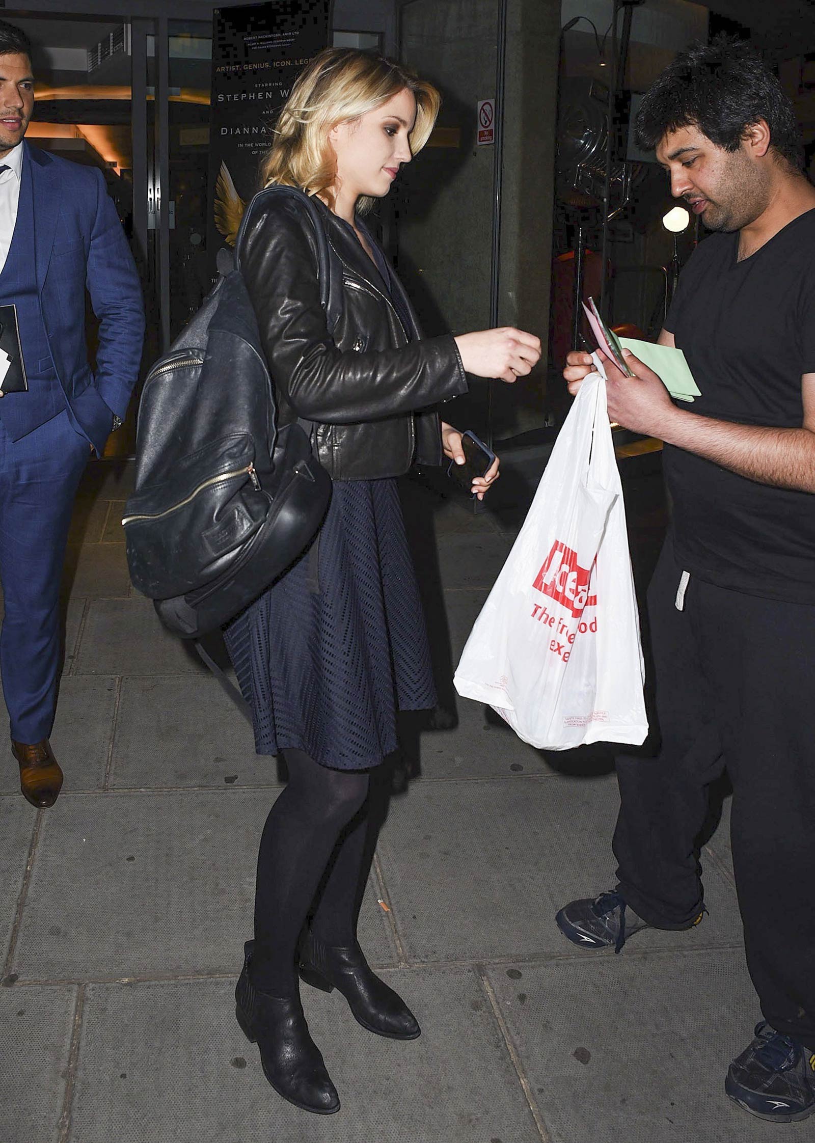 Dianna Agron leaving the St. James Theatre