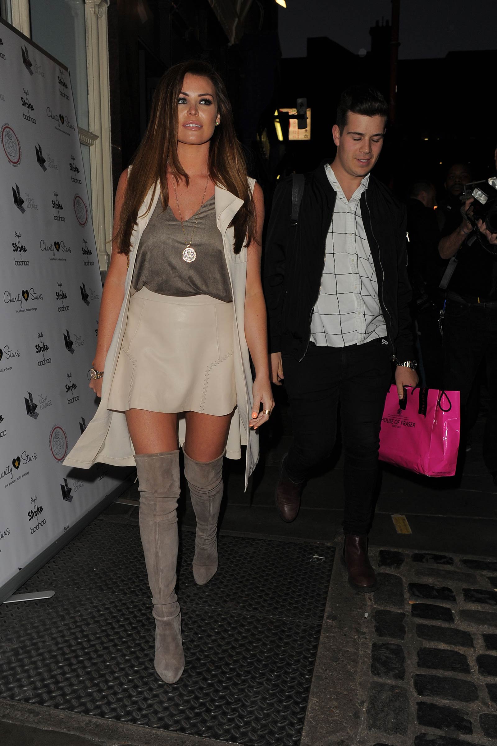 Jessica Wright leaving The Style For Stroke T-Shirt Launch Party