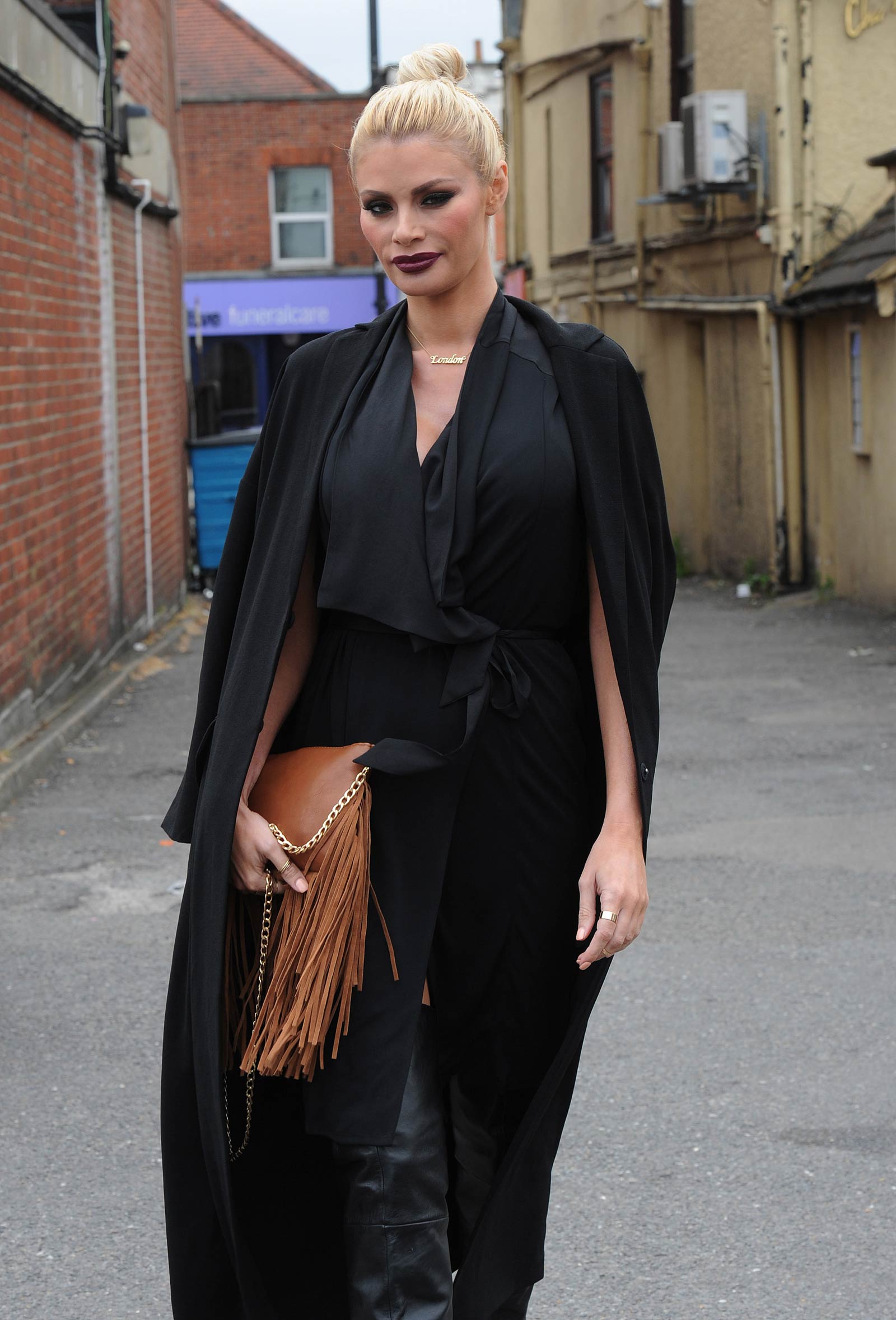 Chloe Sims filming scenes for TOWIE