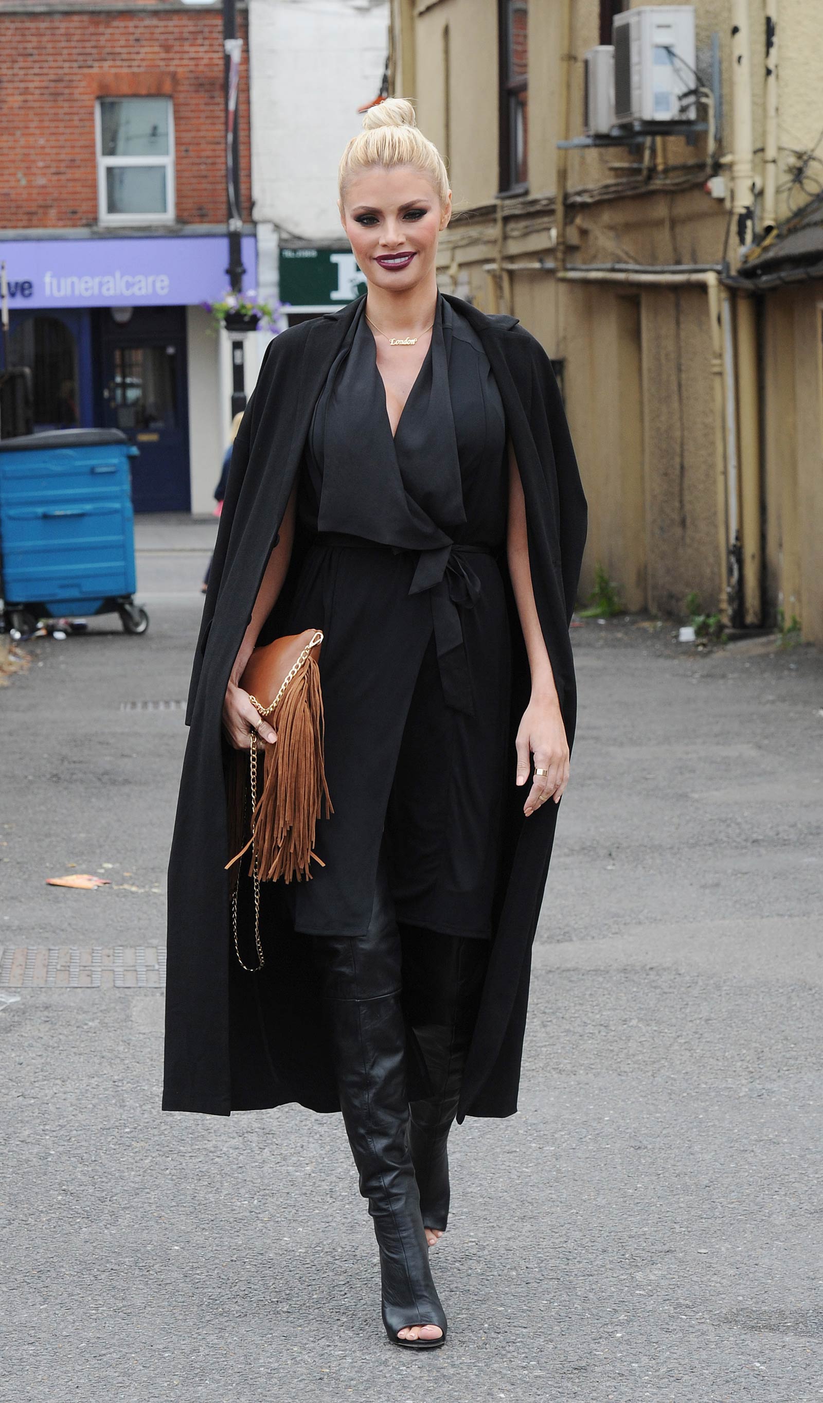 Chloe Sims filming scenes for TOWIE
