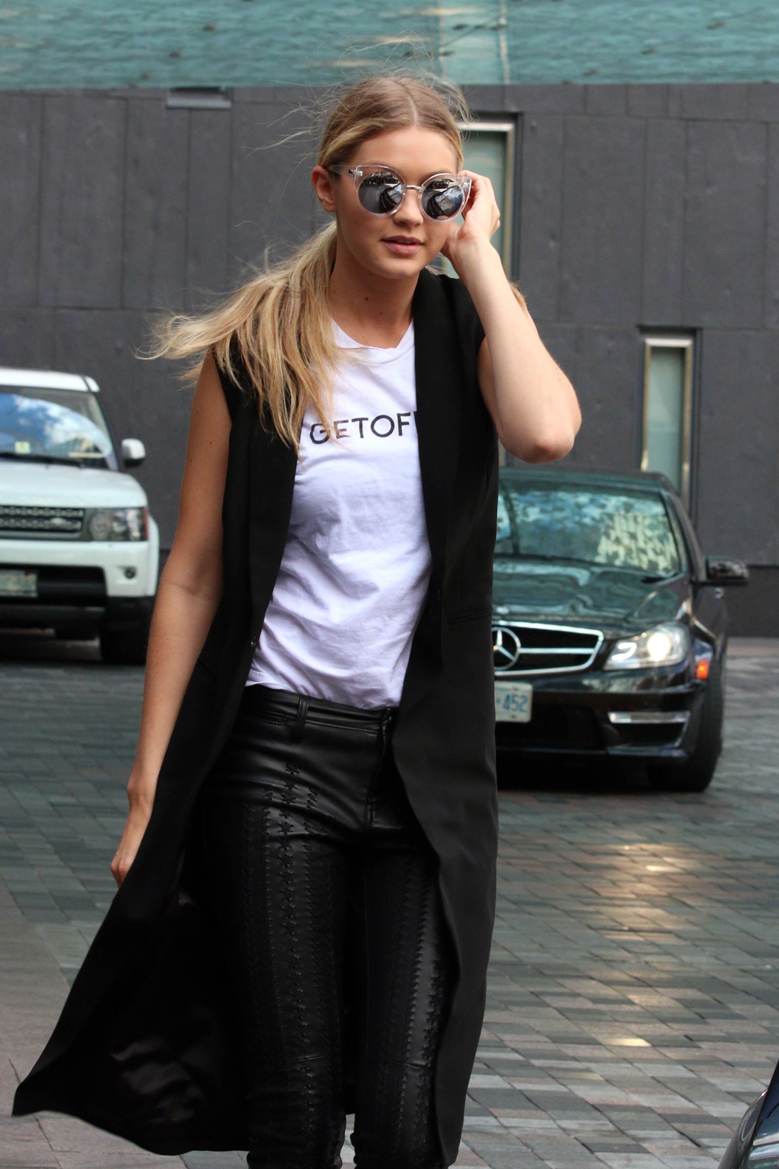 Gigi Hadid at her Hotel in Toronto