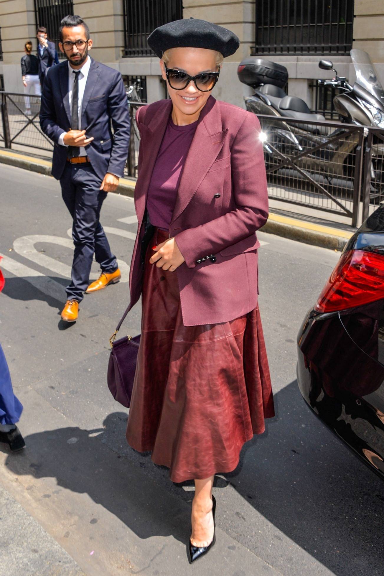 Rita Ora leaving her hotel in Paris