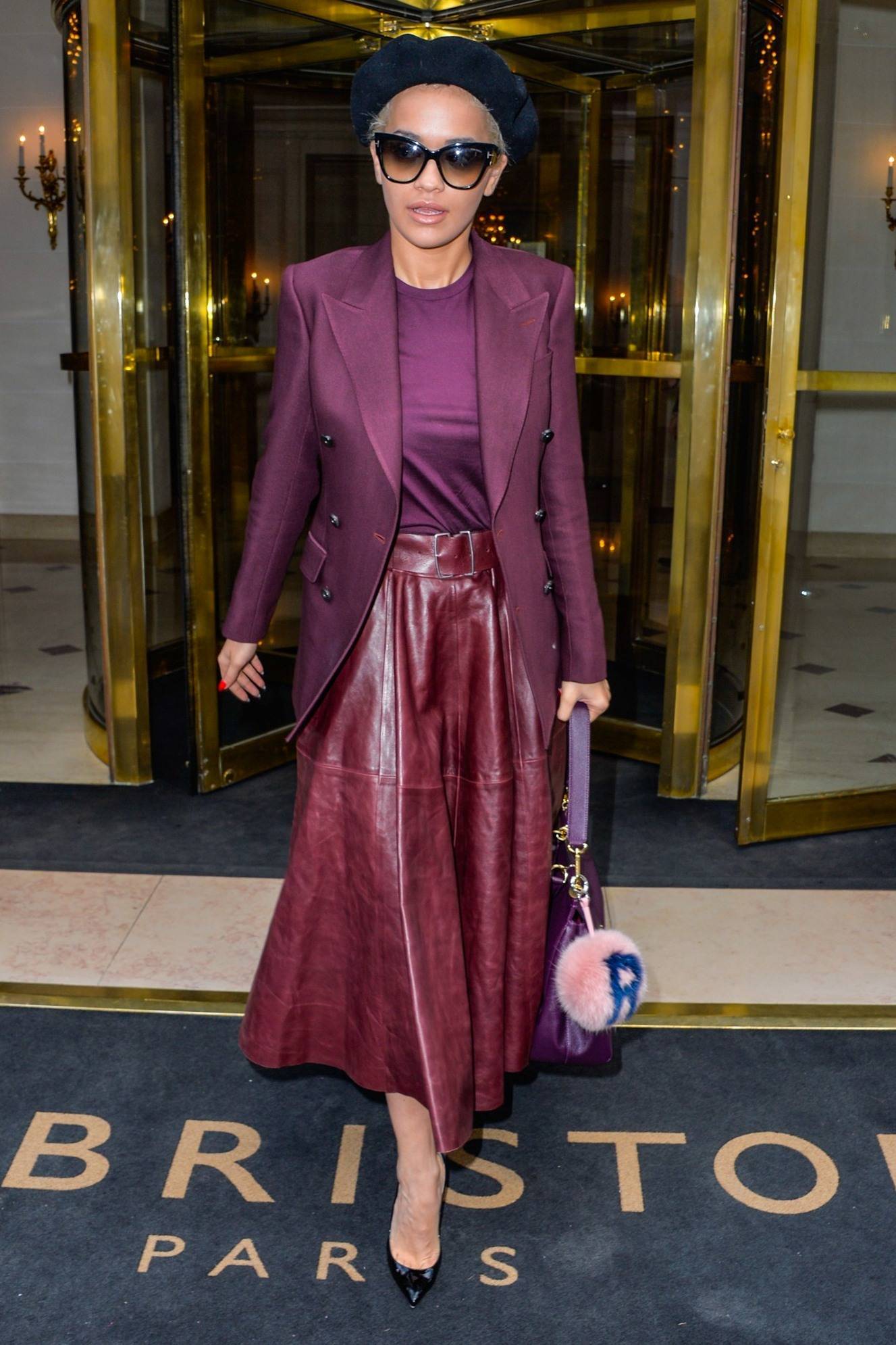 Rita Ora leaving her hotel in Paris