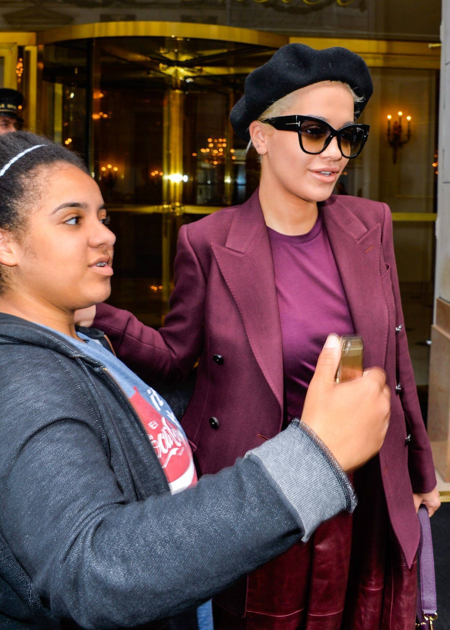 Rita Ora leaving her hotel in Paris