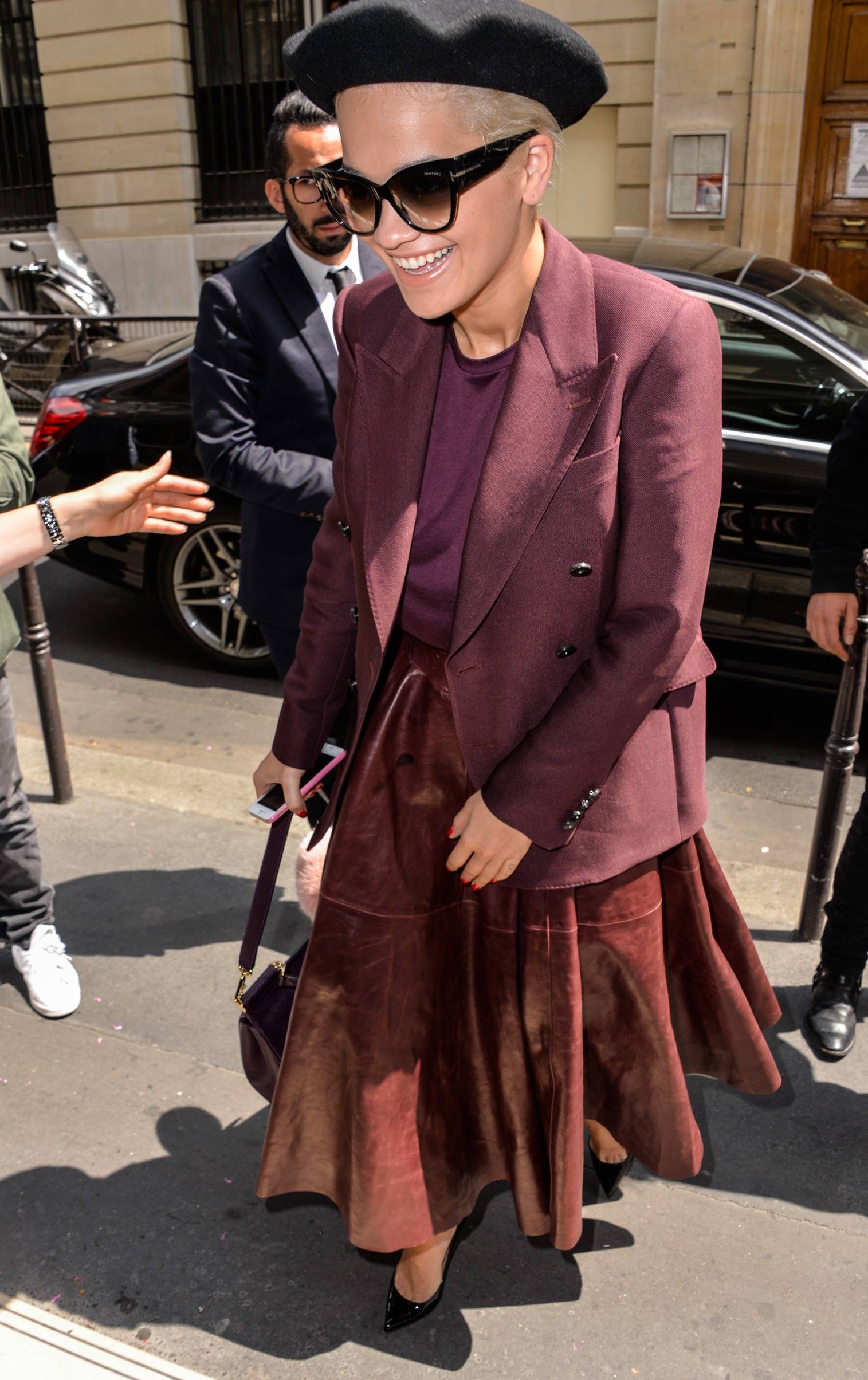 Rita Ora leaving her hotel in Paris