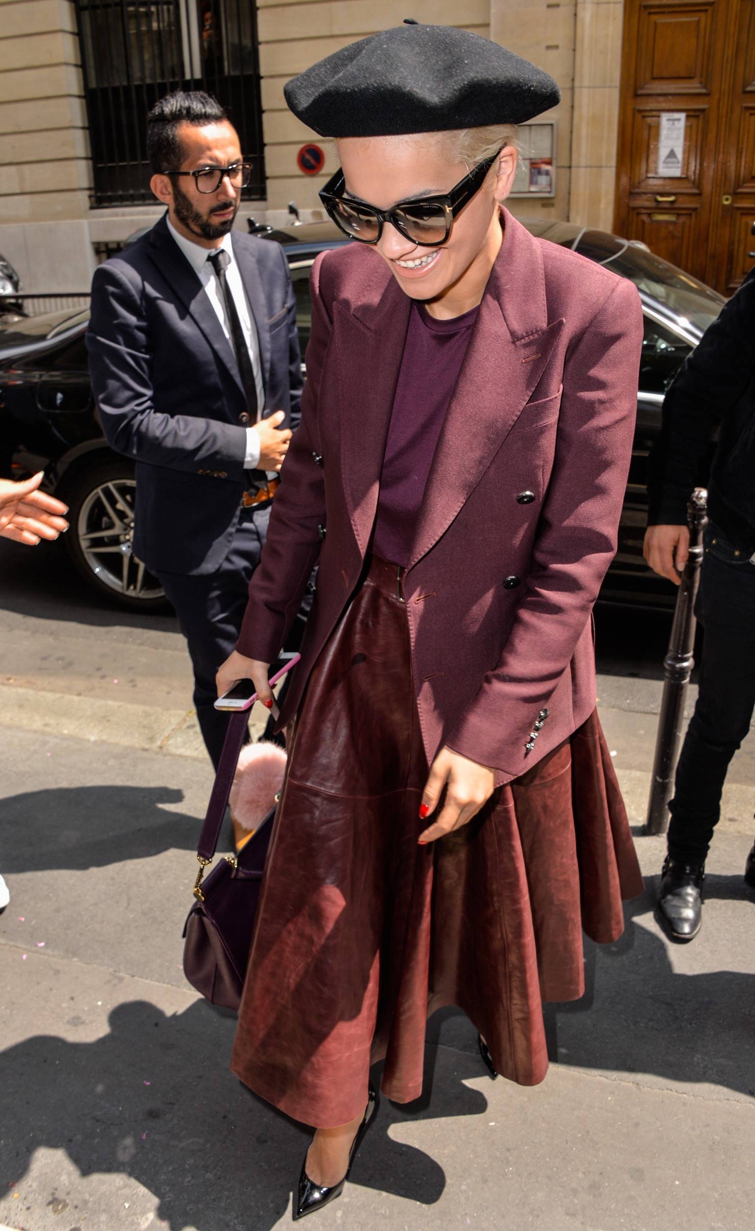 Rita Ora leaving her hotel in Paris