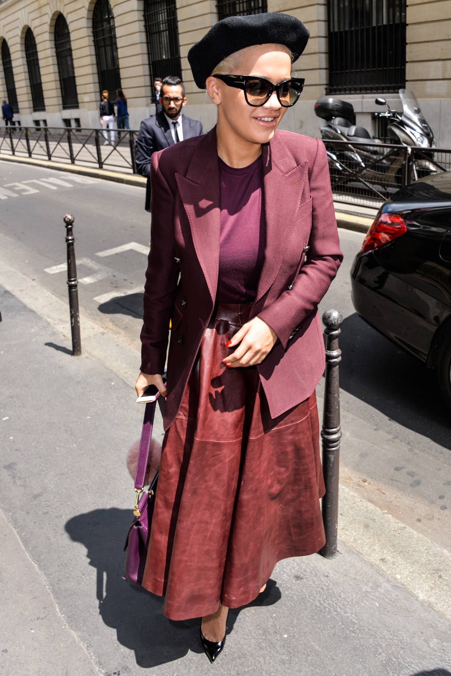 Rita Ora leaving her hotel in Paris