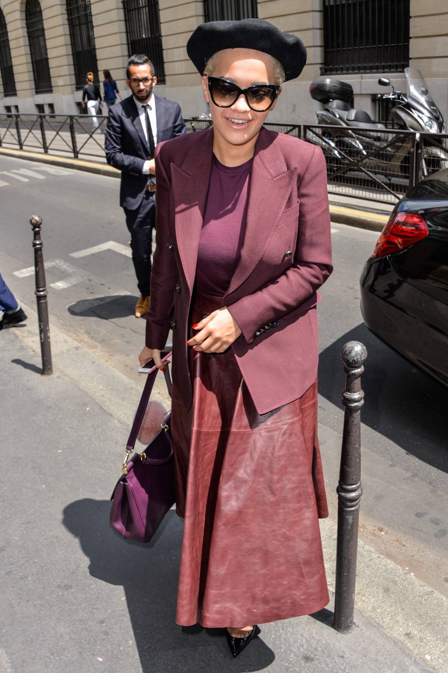 Rita Ora leaving her hotel in Paris