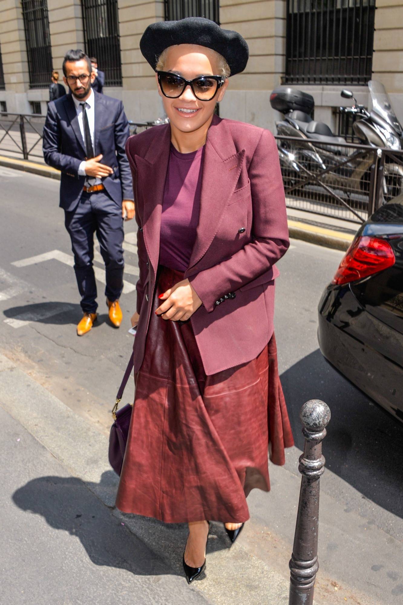 Rita Ora leaving her hotel in Paris