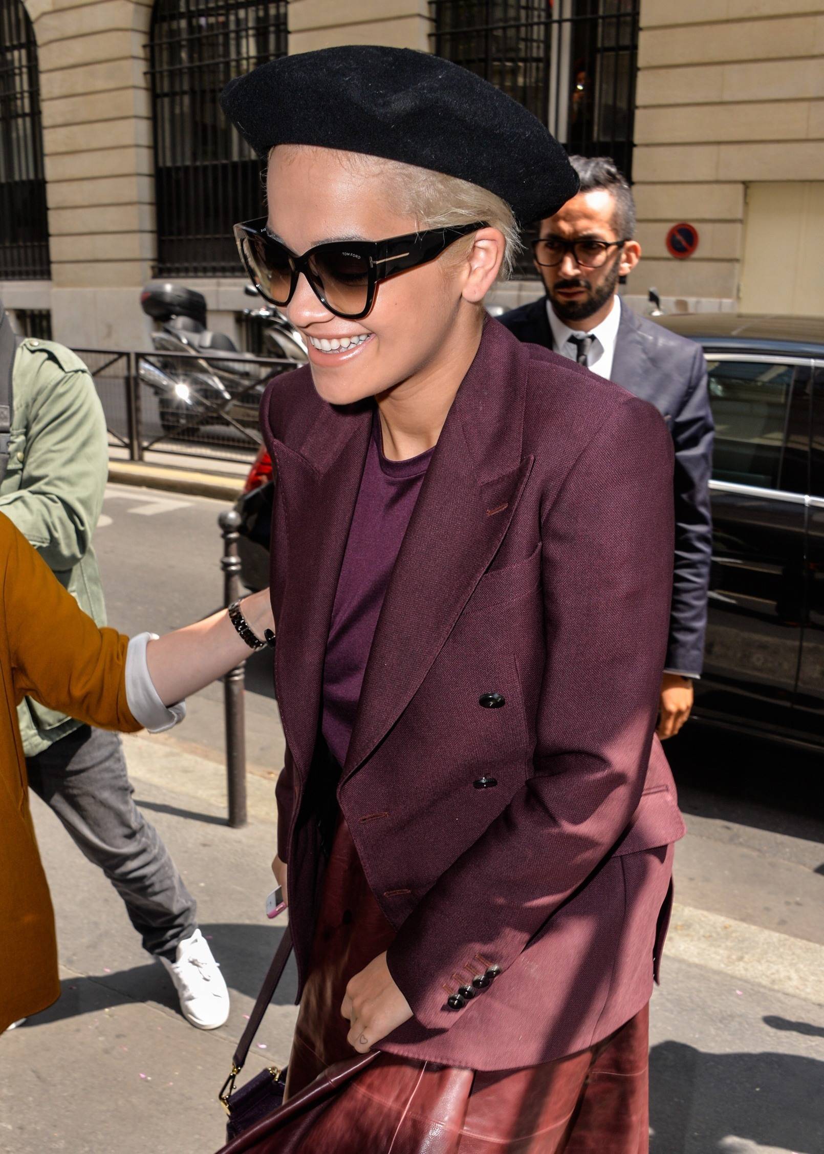 Rita Ora leaving her hotel in Paris