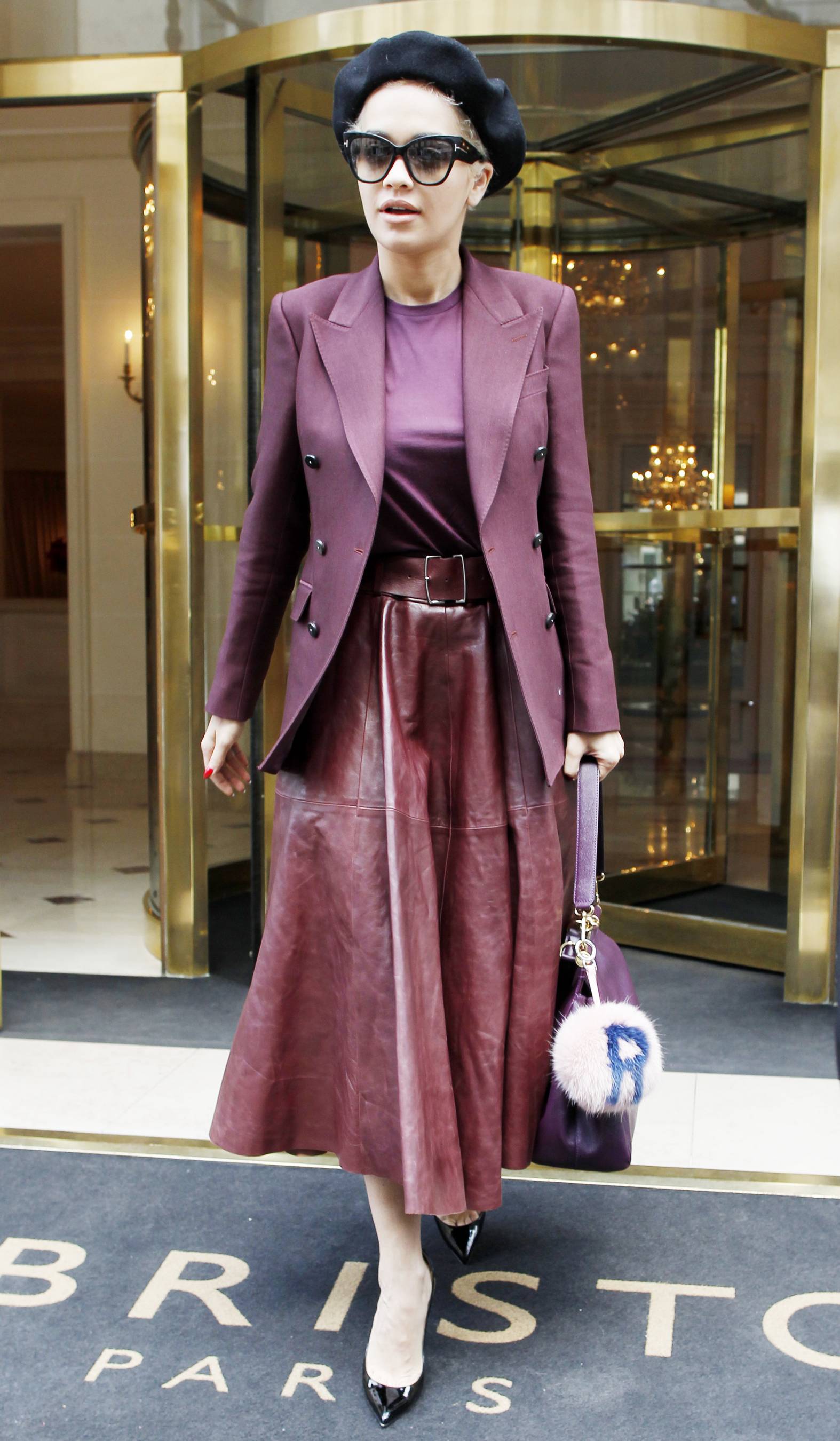 Rita Ora leaving her hotel in Paris