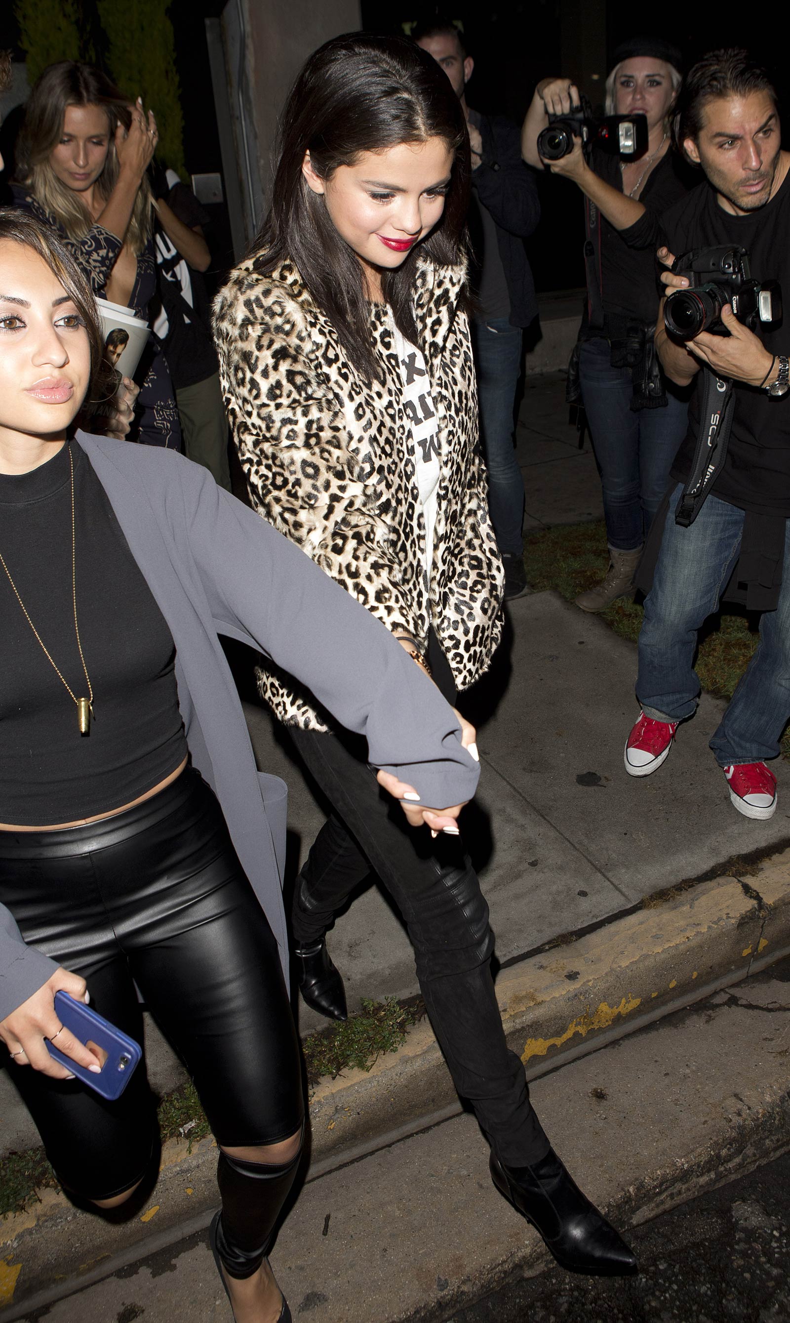 Selena Gomez & Francia Raisa leaving The Nice Guy Restaurant