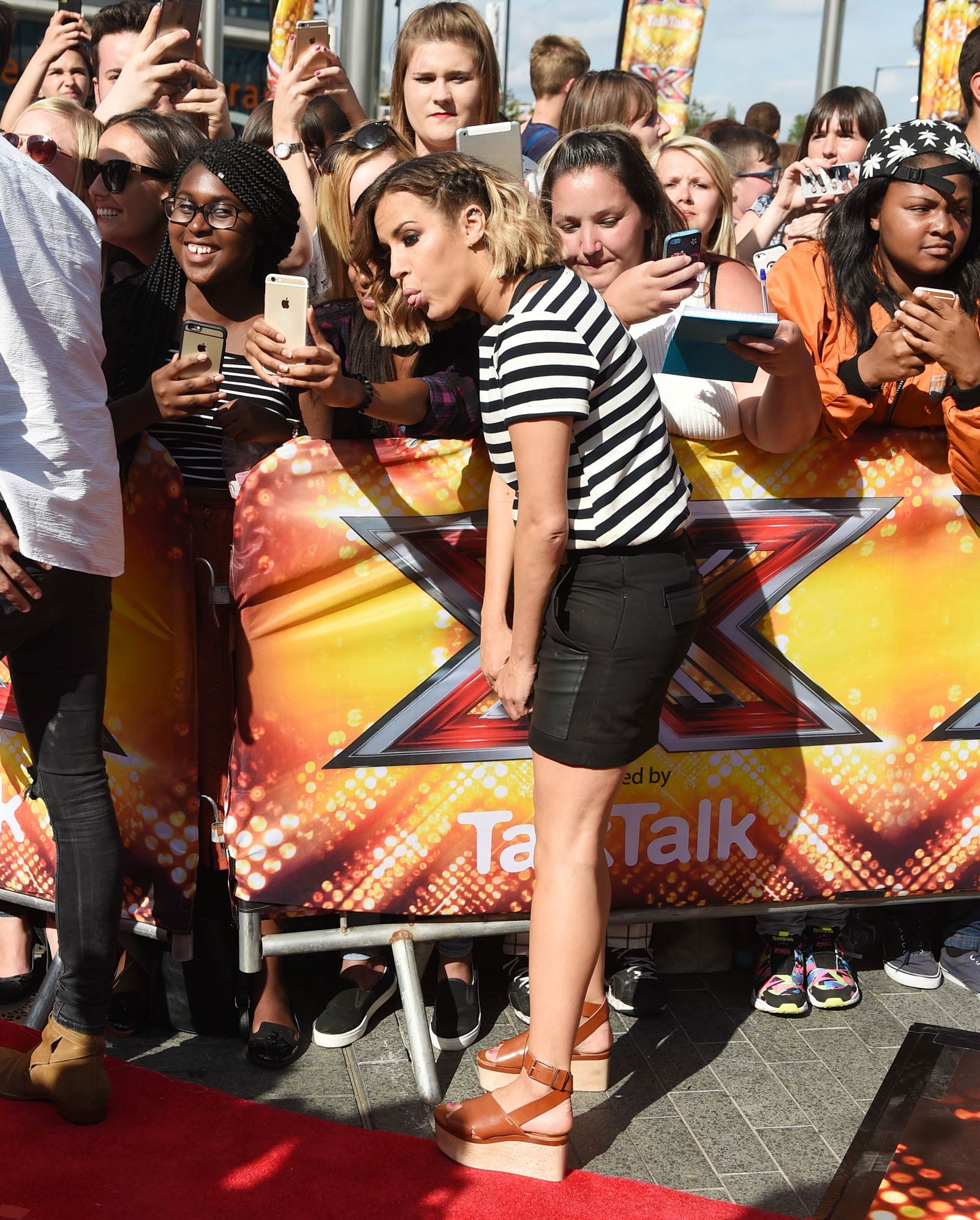 Caroline Flack attends X Factor auditions