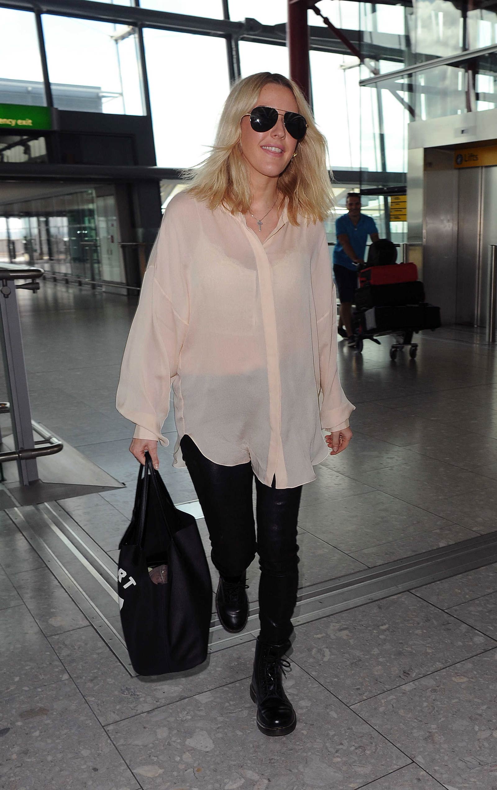 Ellie Goulding arrives at Heathrow Airport