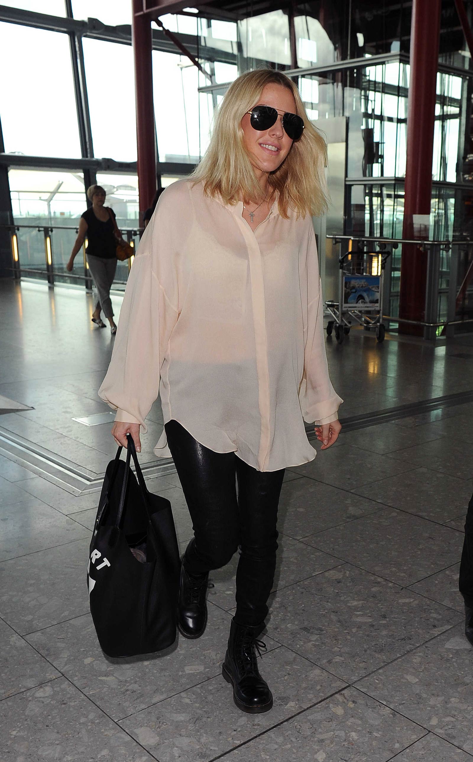 Ellie Goulding arrives at Heathrow Airport