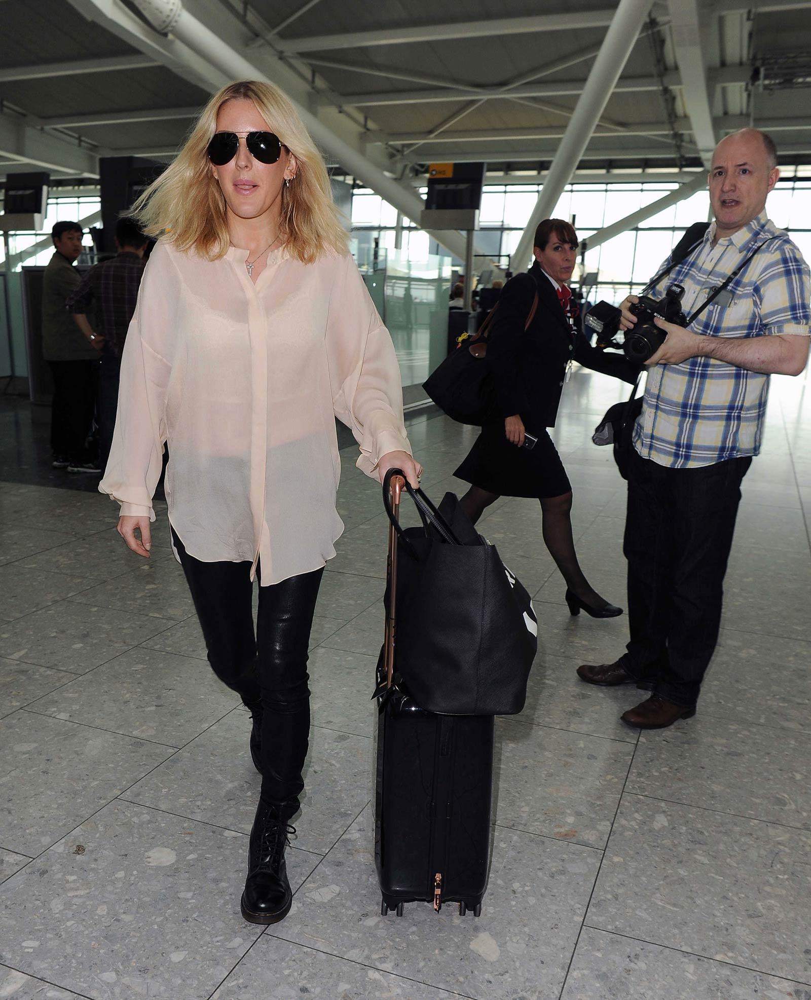 Ellie Goulding arrives at Heathrow Airport