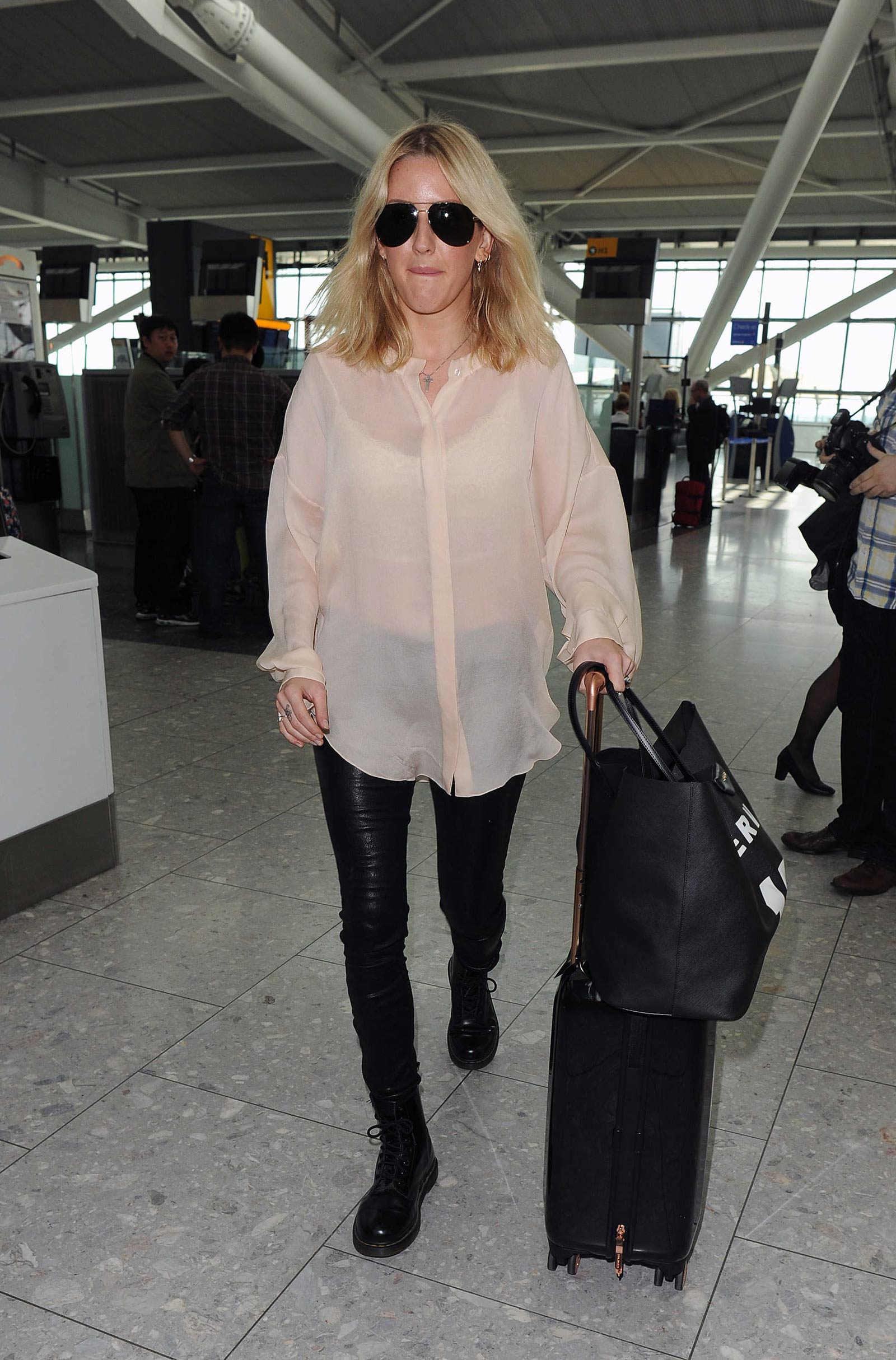 Ellie Goulding arrives at Heathrow Airport