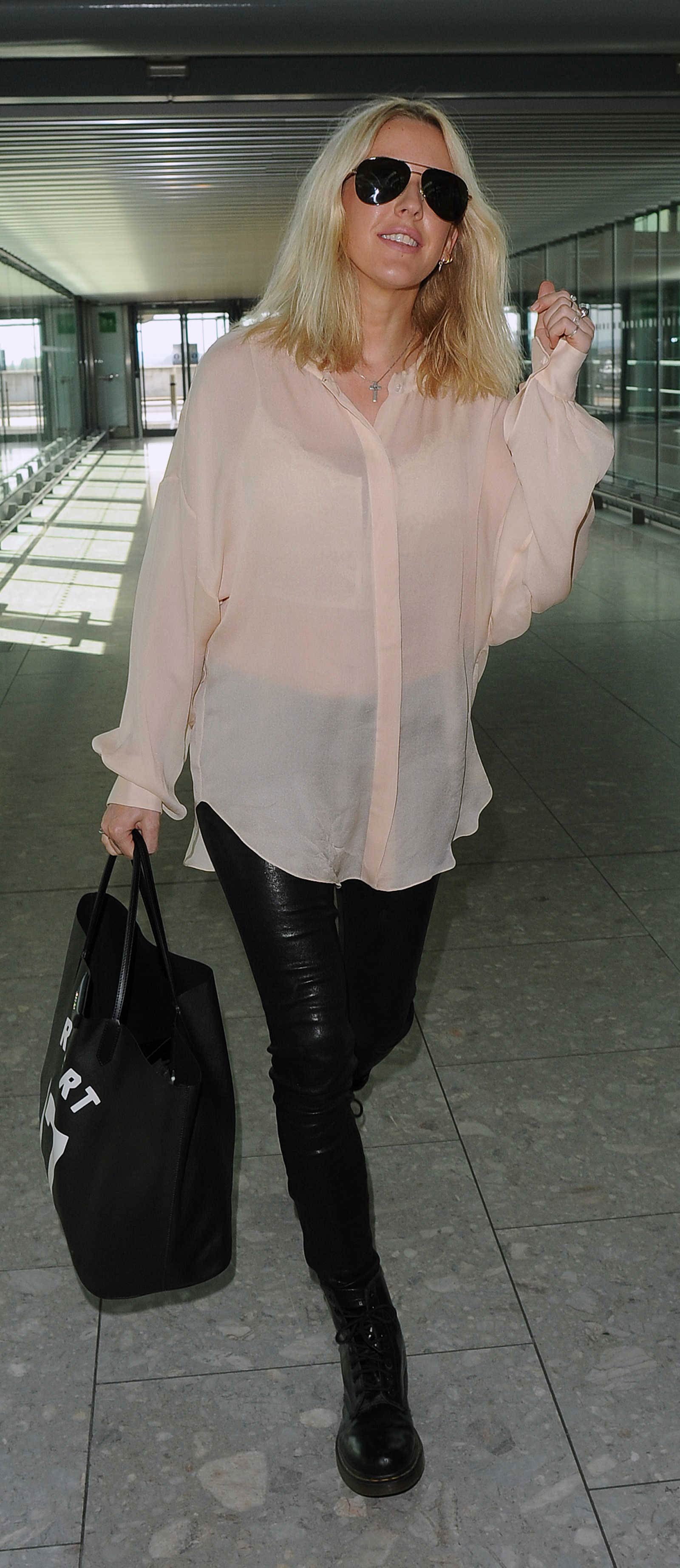 Ellie Goulding arrives at Heathrow Airport