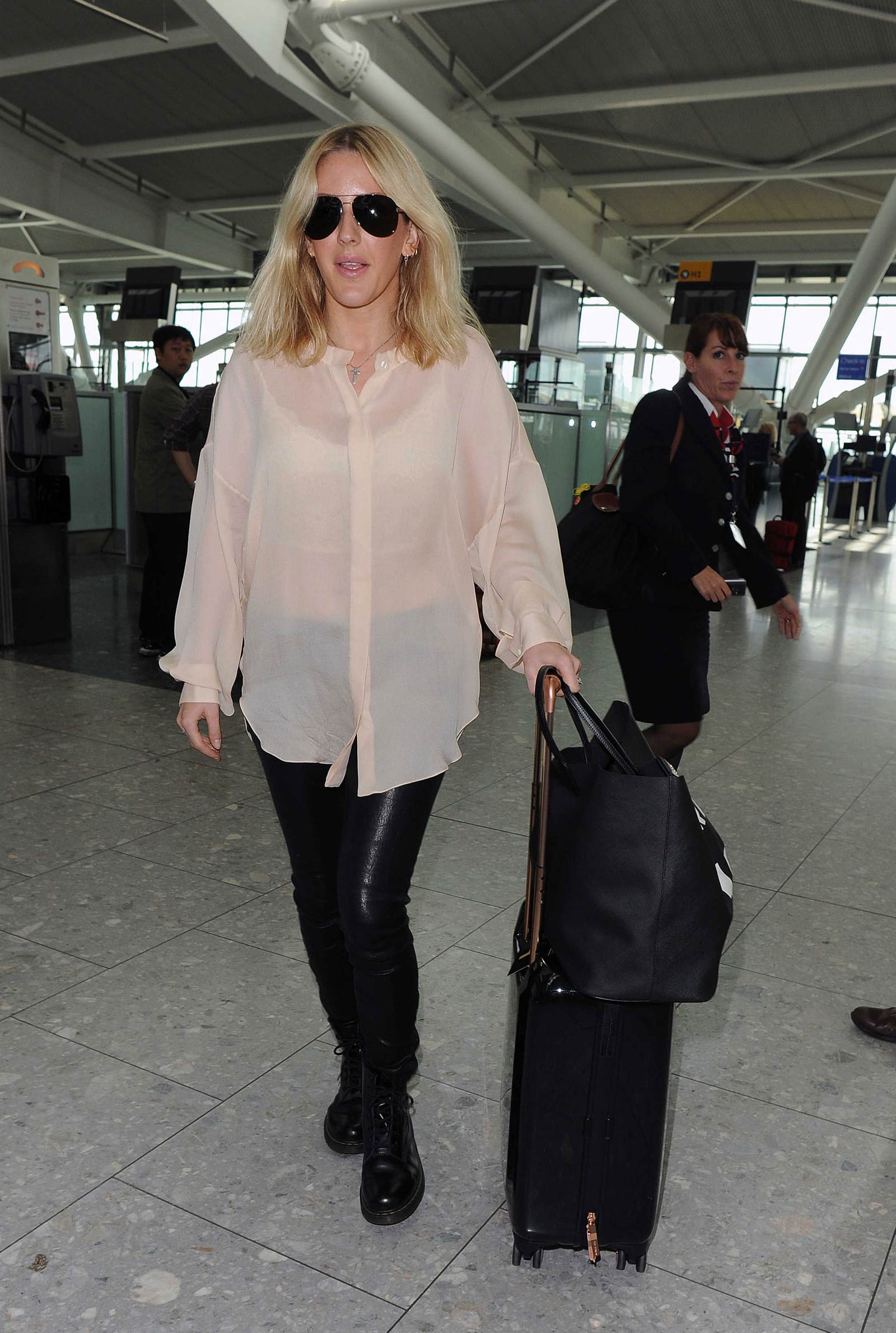 Ellie Goulding arrives at Heathrow Airport