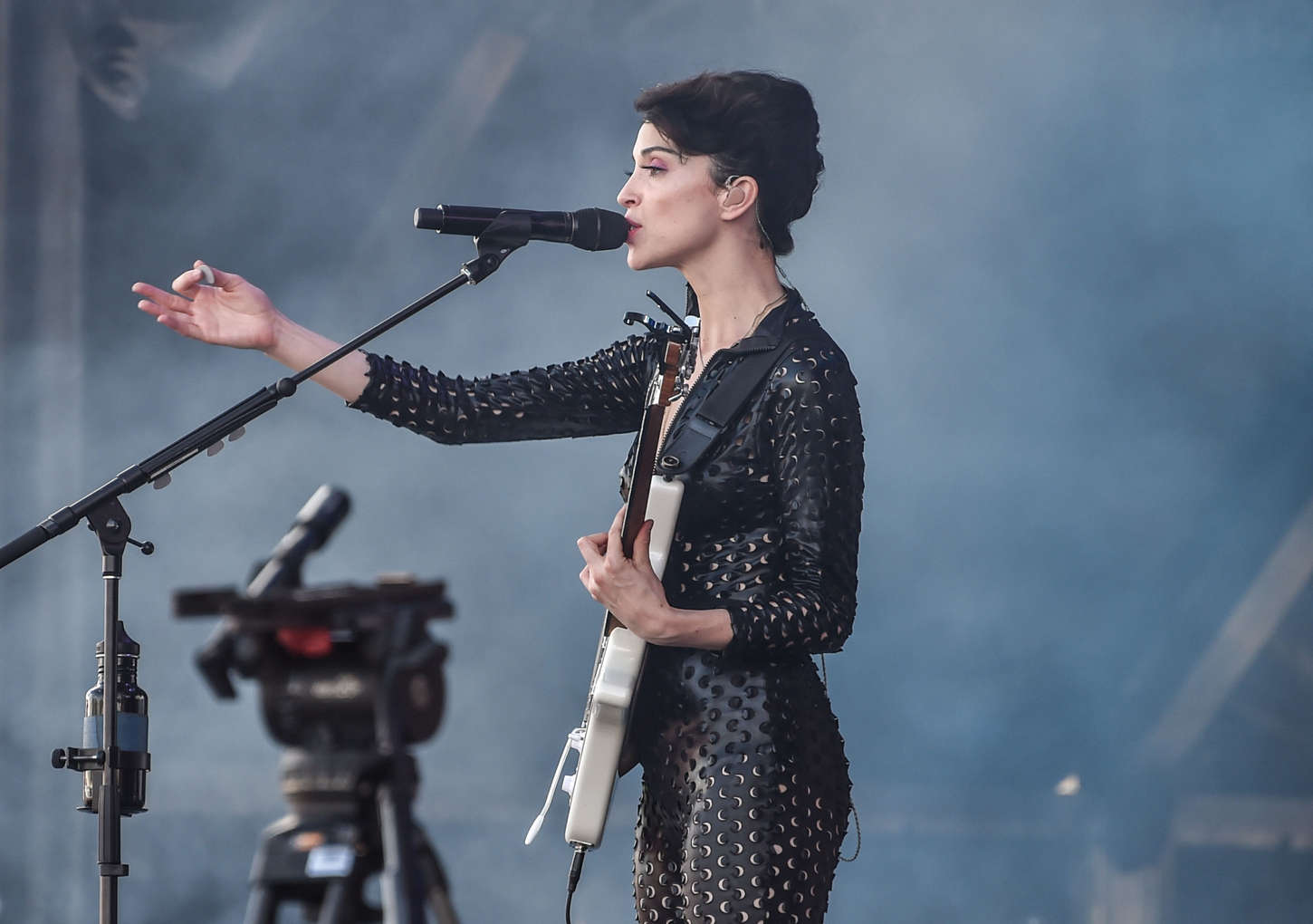 Annie Clark performing at the Osheaga Music and Arts Festival