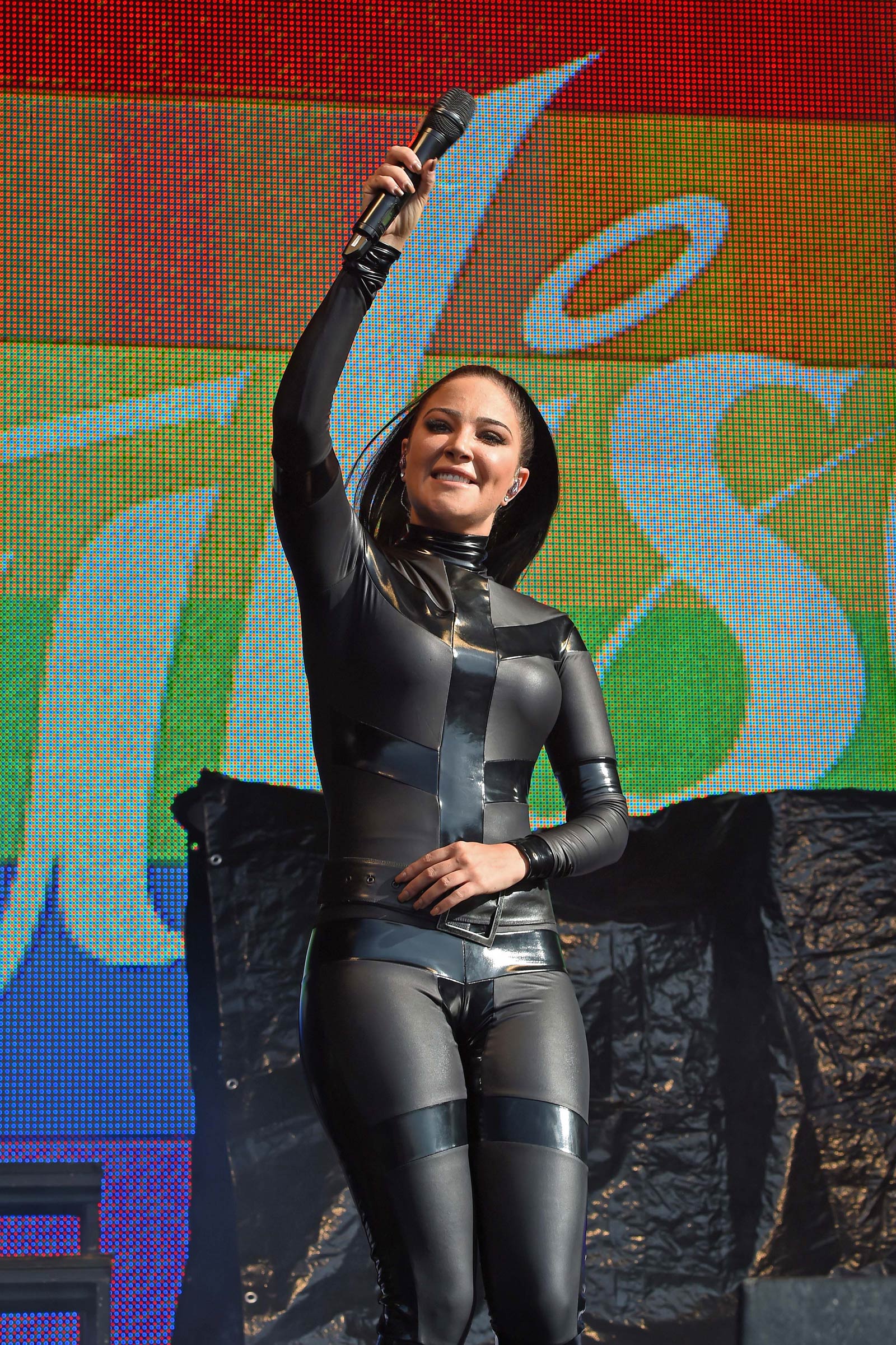 Tulisa Contostavlos performs on stage during Brighton Pride