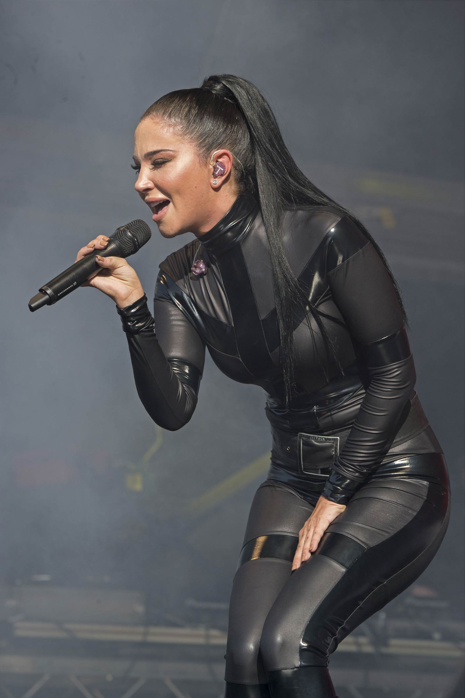 Tulisa Contostavlos performs on stage during Brighton Pride