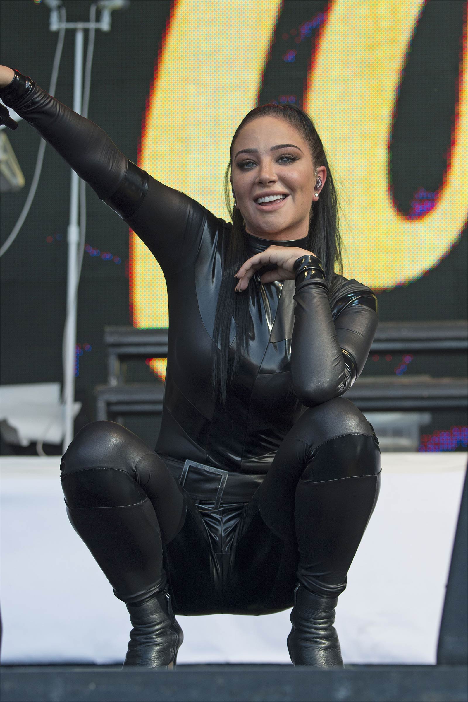 Tulisa Contostavlos performs on stage during Brighton Pride