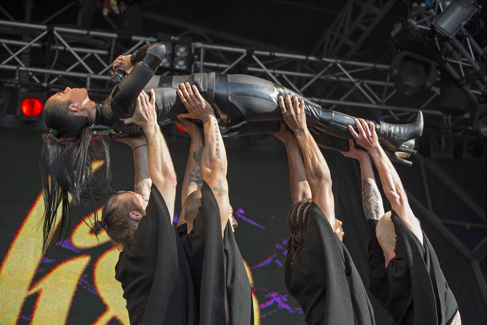 Tulisa Contostavlos performs on stage during Brighton Pride