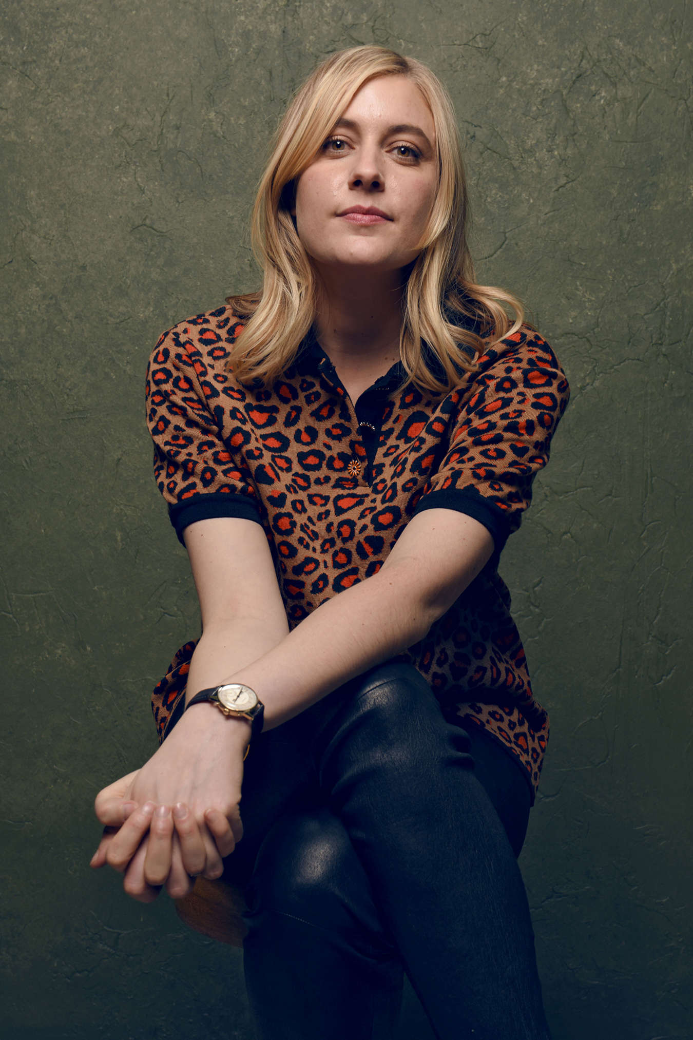 Greta Gerwig at a photocall for the film Mrs Americ
